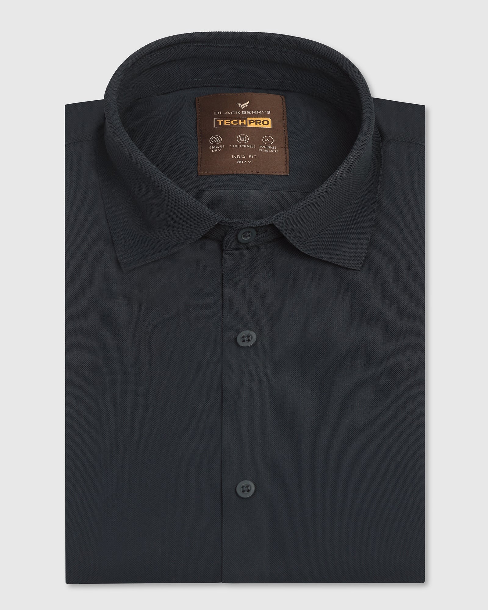 TechPro Formal Half Sleeve Navy Textured Shirt - Kanon - Image 5