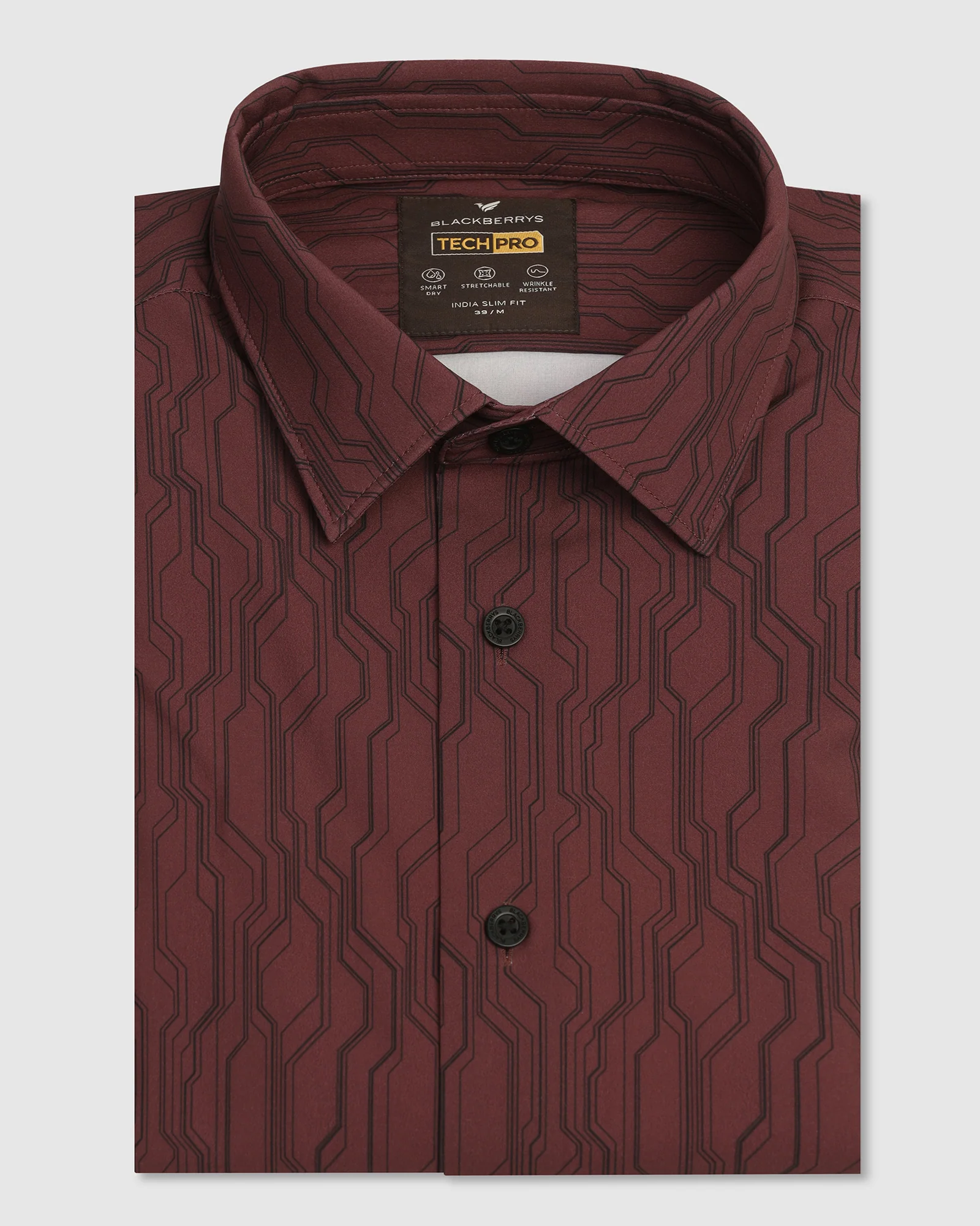TechPro Formal Half Sleeve Red Printed Shirt - Blade - Image 5