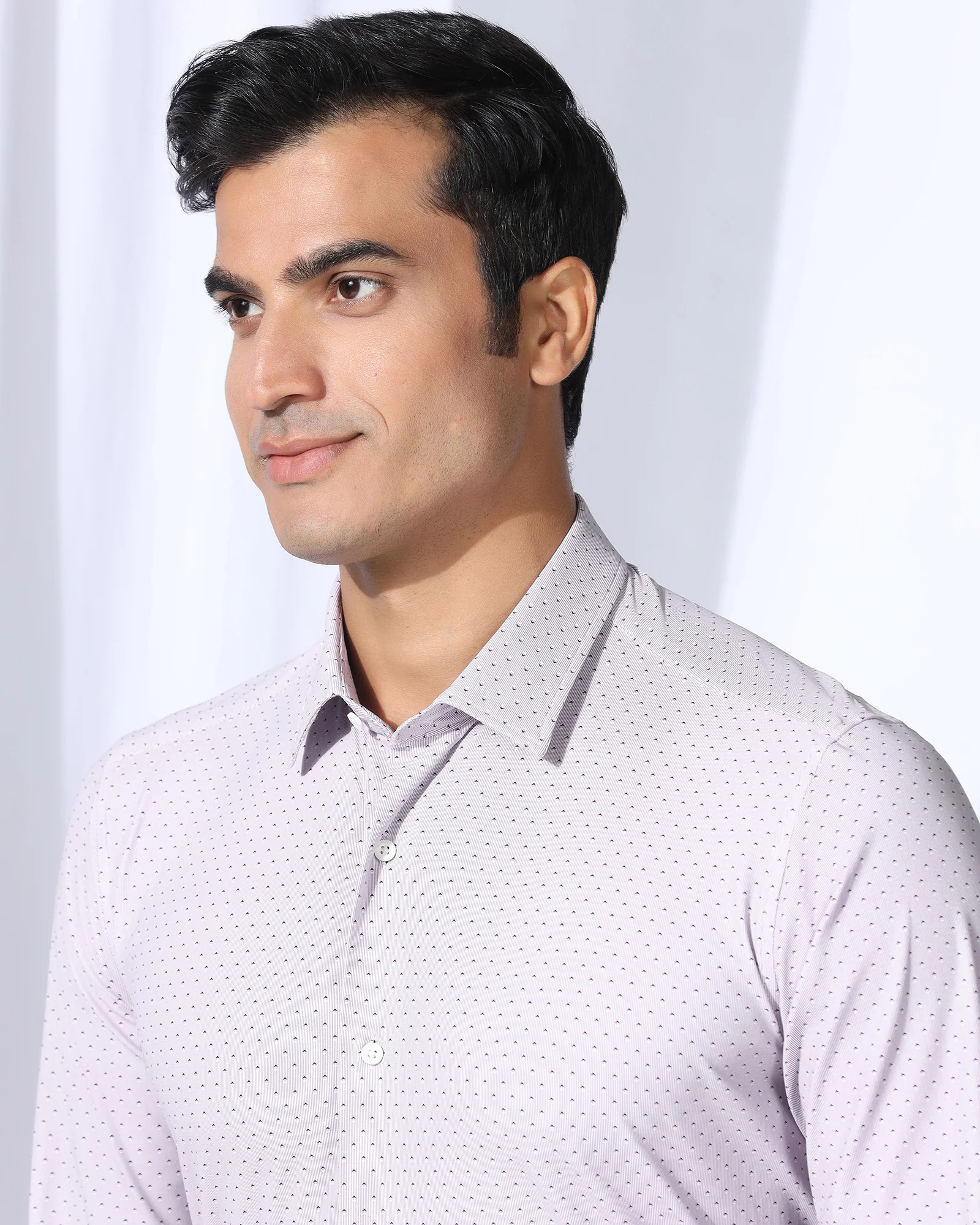 TechPro Formal Maroon Printed Shirt - Draco - Image 4
