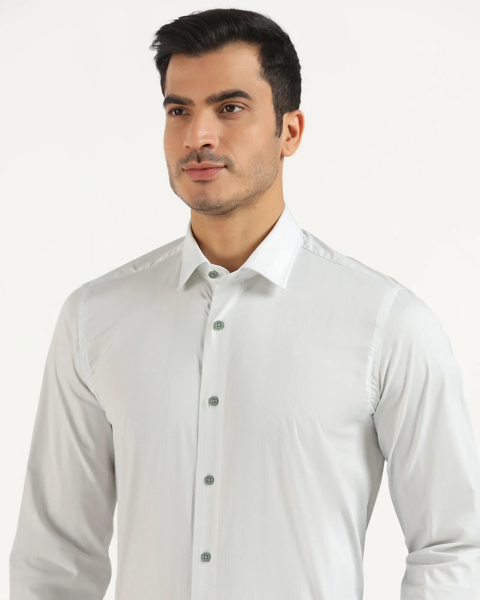 TechPro Formal Mint Stripe Shirt - Retro - Image 4