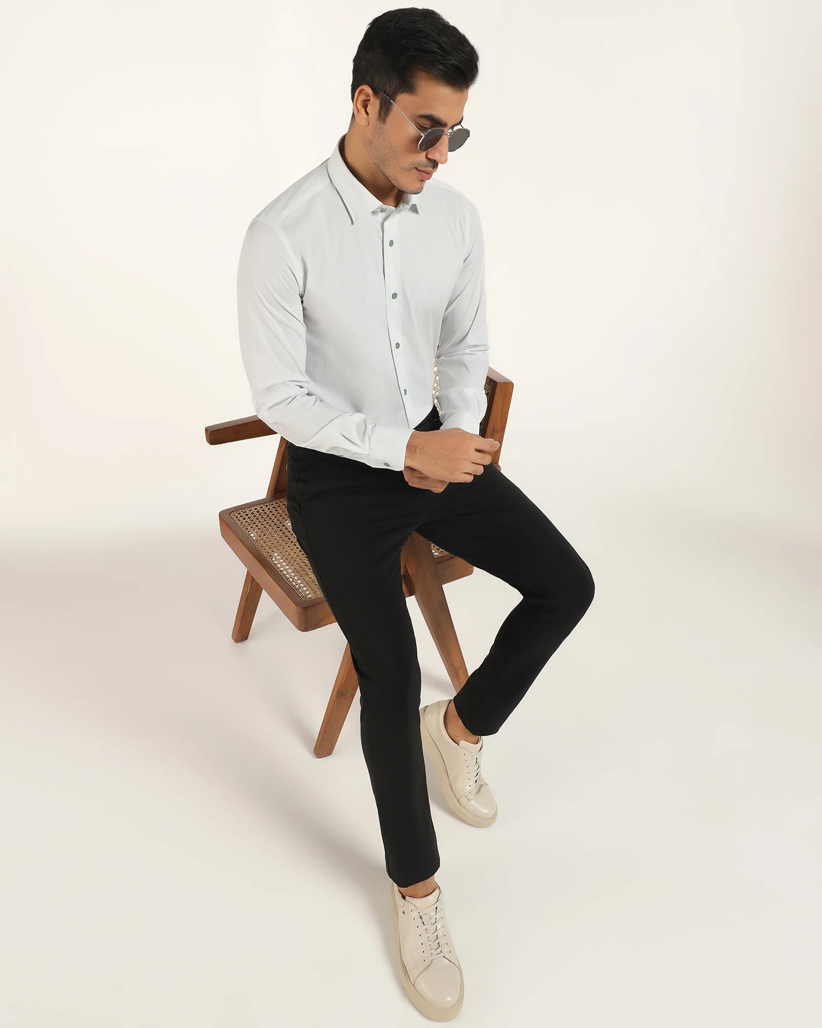 TechPro Formal Mint Stripe Shirt - Retro - Image 7