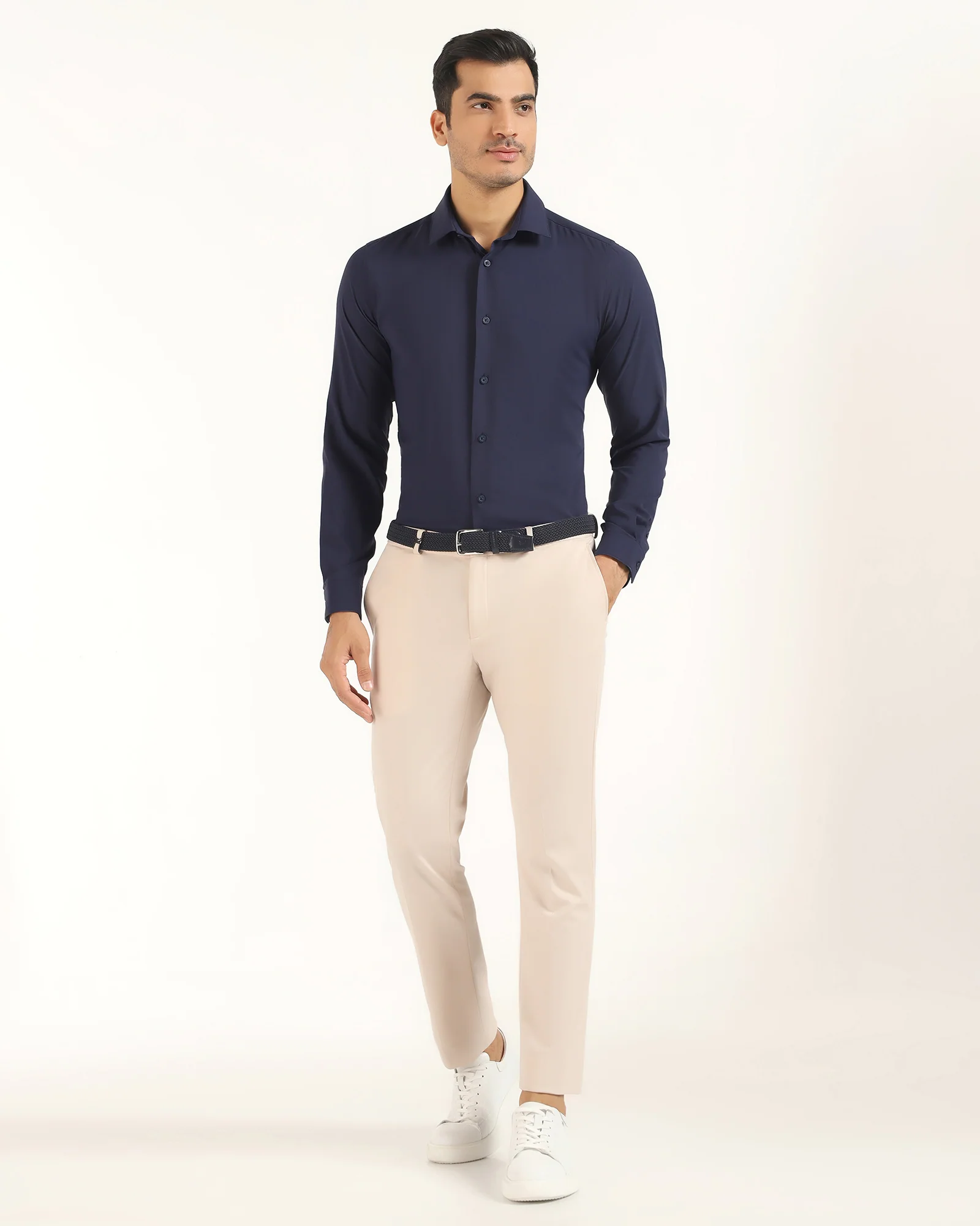 TechPro Formal Navy Solid Shirt - Greece - Image 3