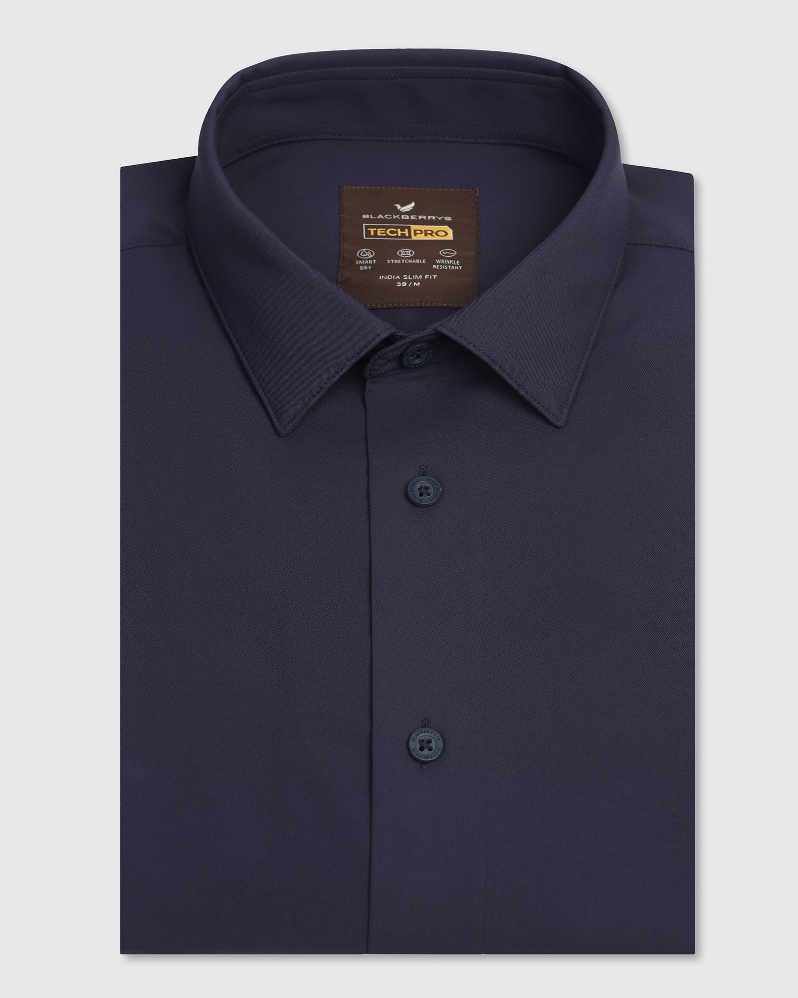 TechPro Formal Navy Solid Shirt - Greece - Image 5