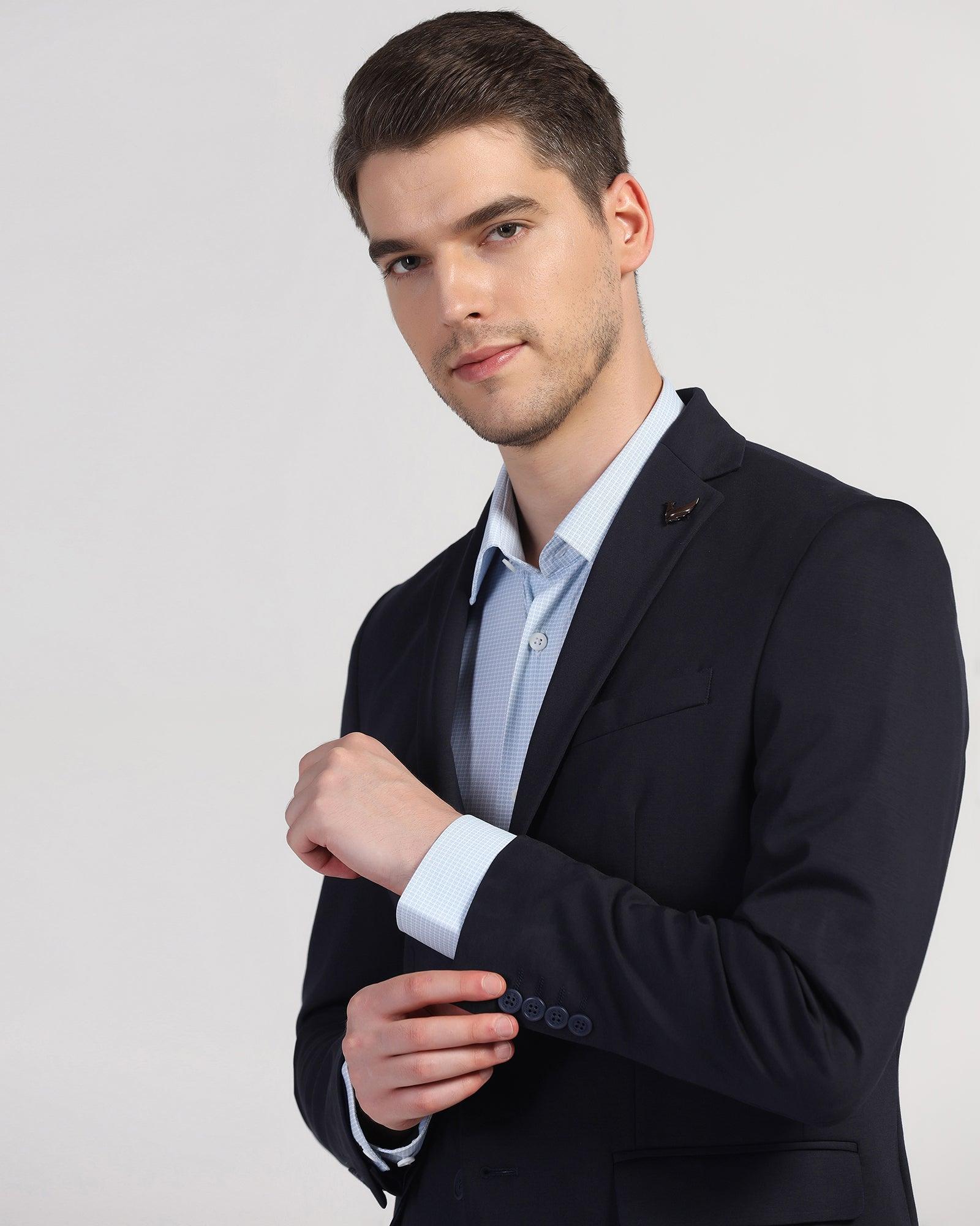 TechPro Formal Navy Textured Blazer - Maspar - Image 4