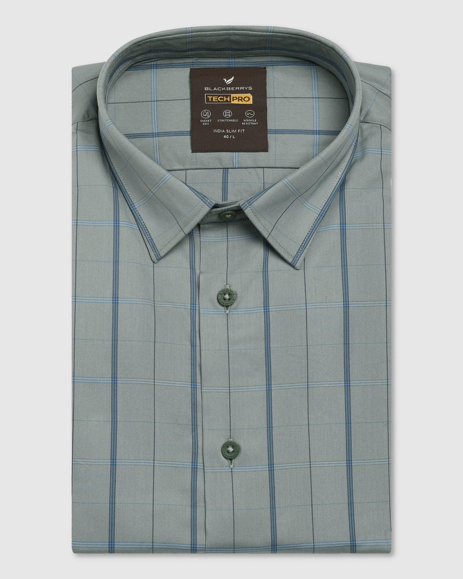 TechPro Formal Olive Check Shirt - Pulse - Image 5