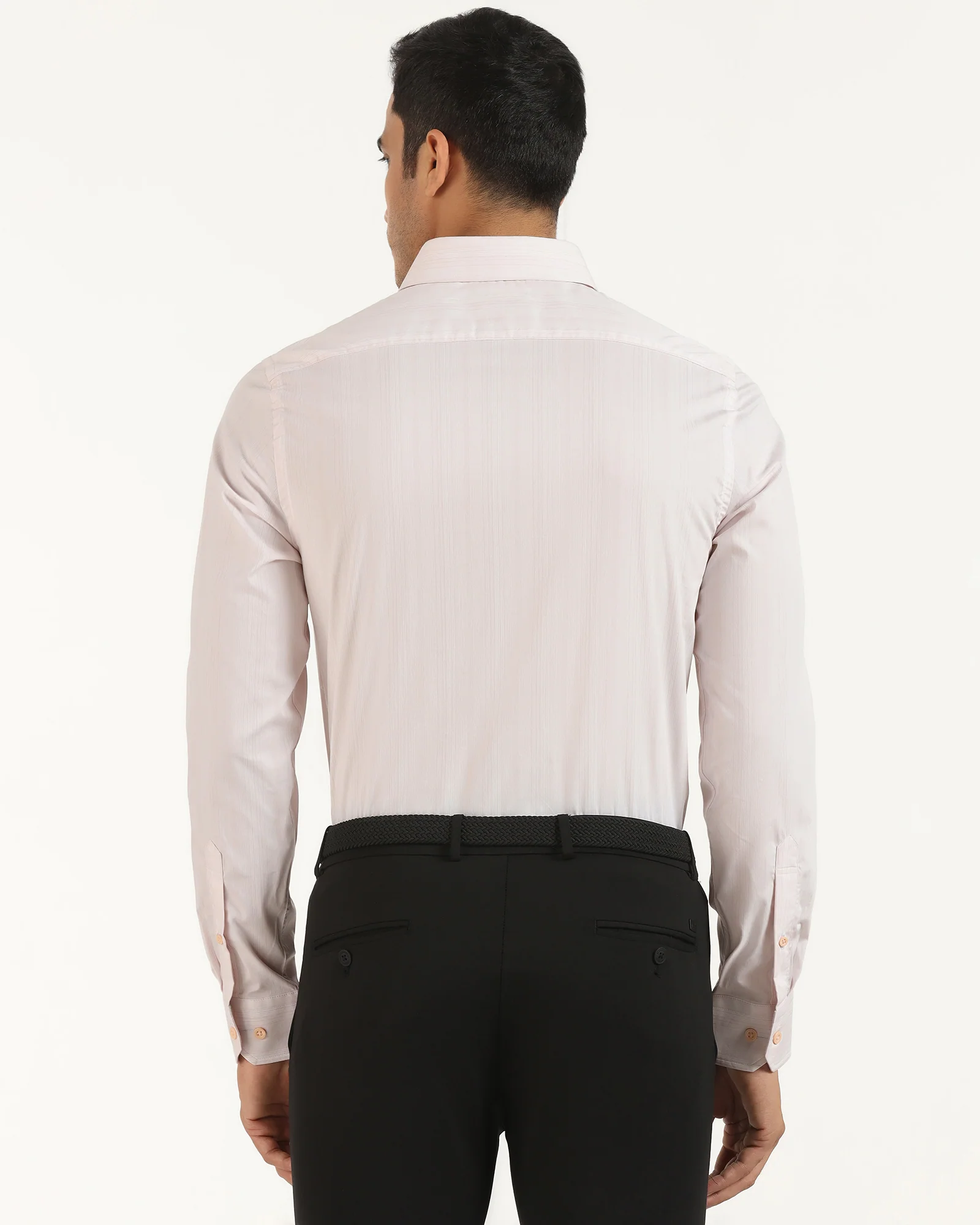 TechPro Formal Peach Stripe Shirt - Retro - Image 2