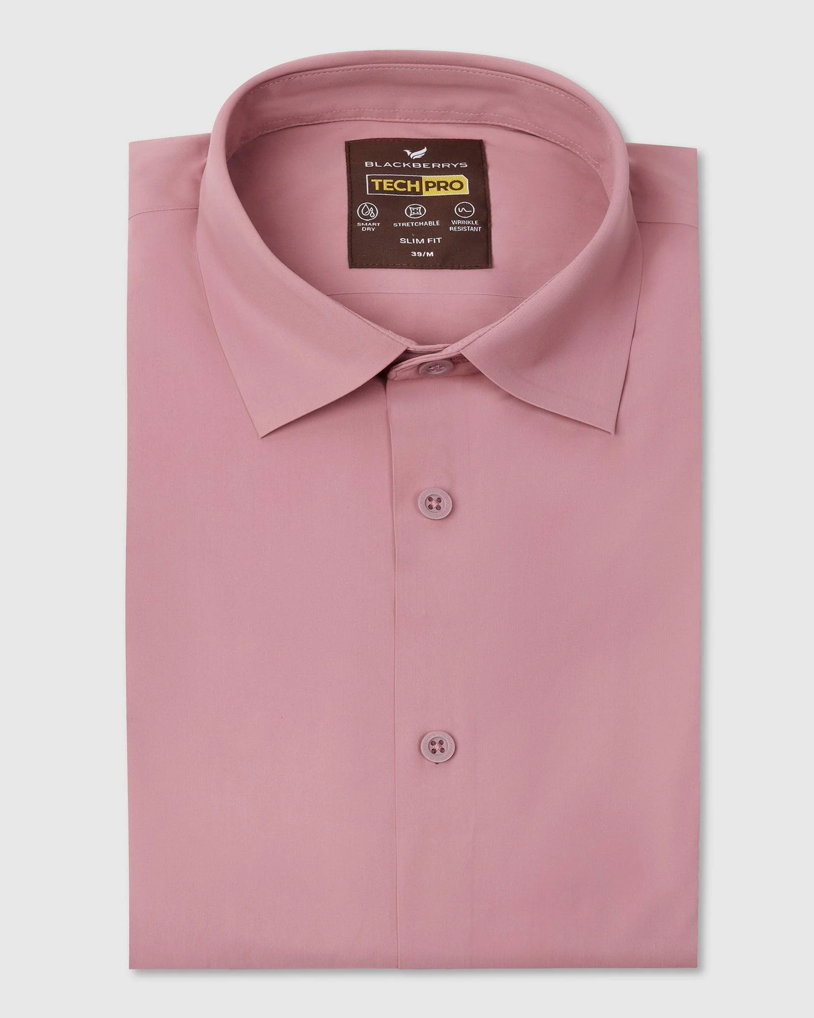 TechPro Formal Half Sleeve Pink Solid Shirt - Shane - Image 5