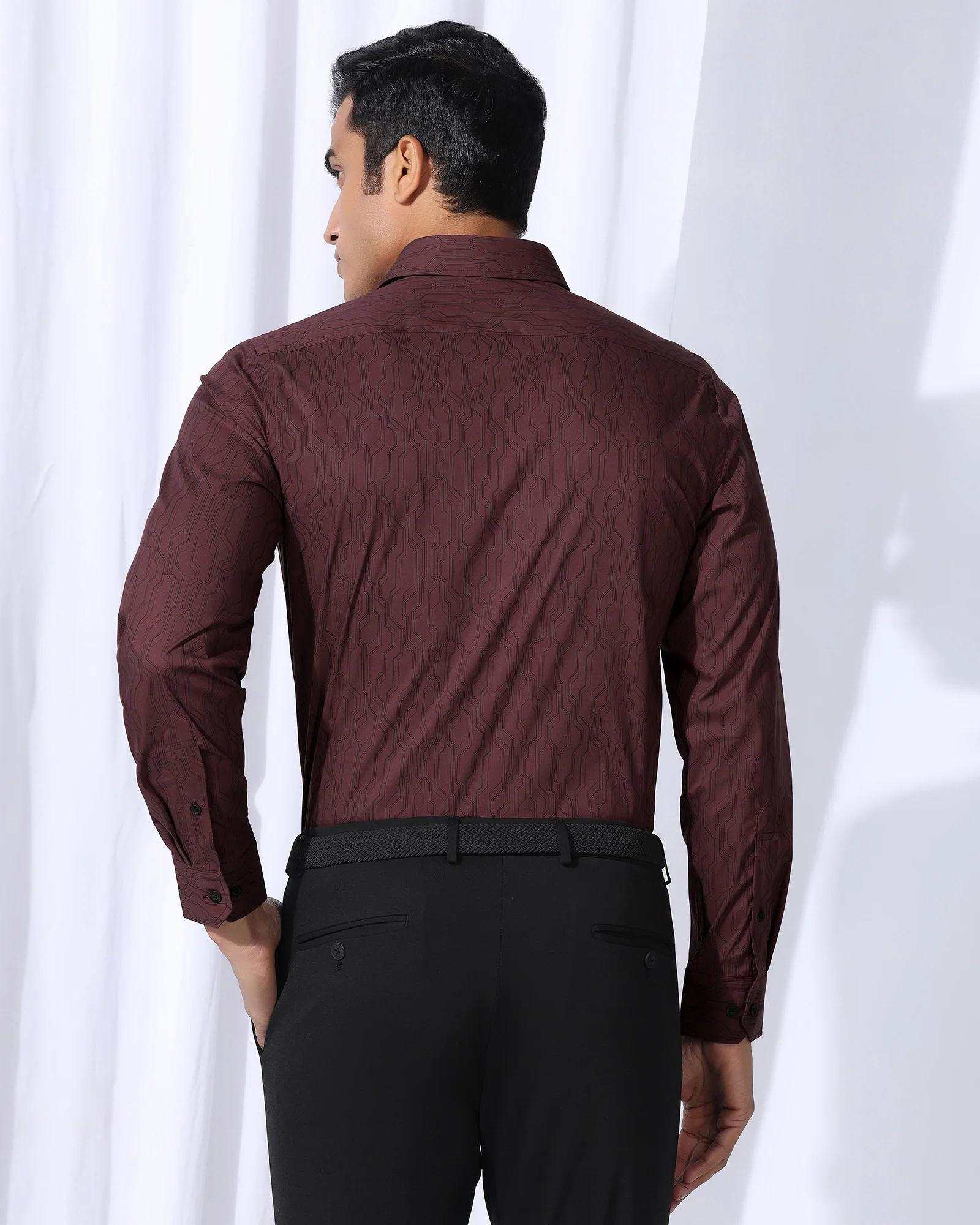 TechPro Formal Red Printed Shirt - Blade - Image 2
