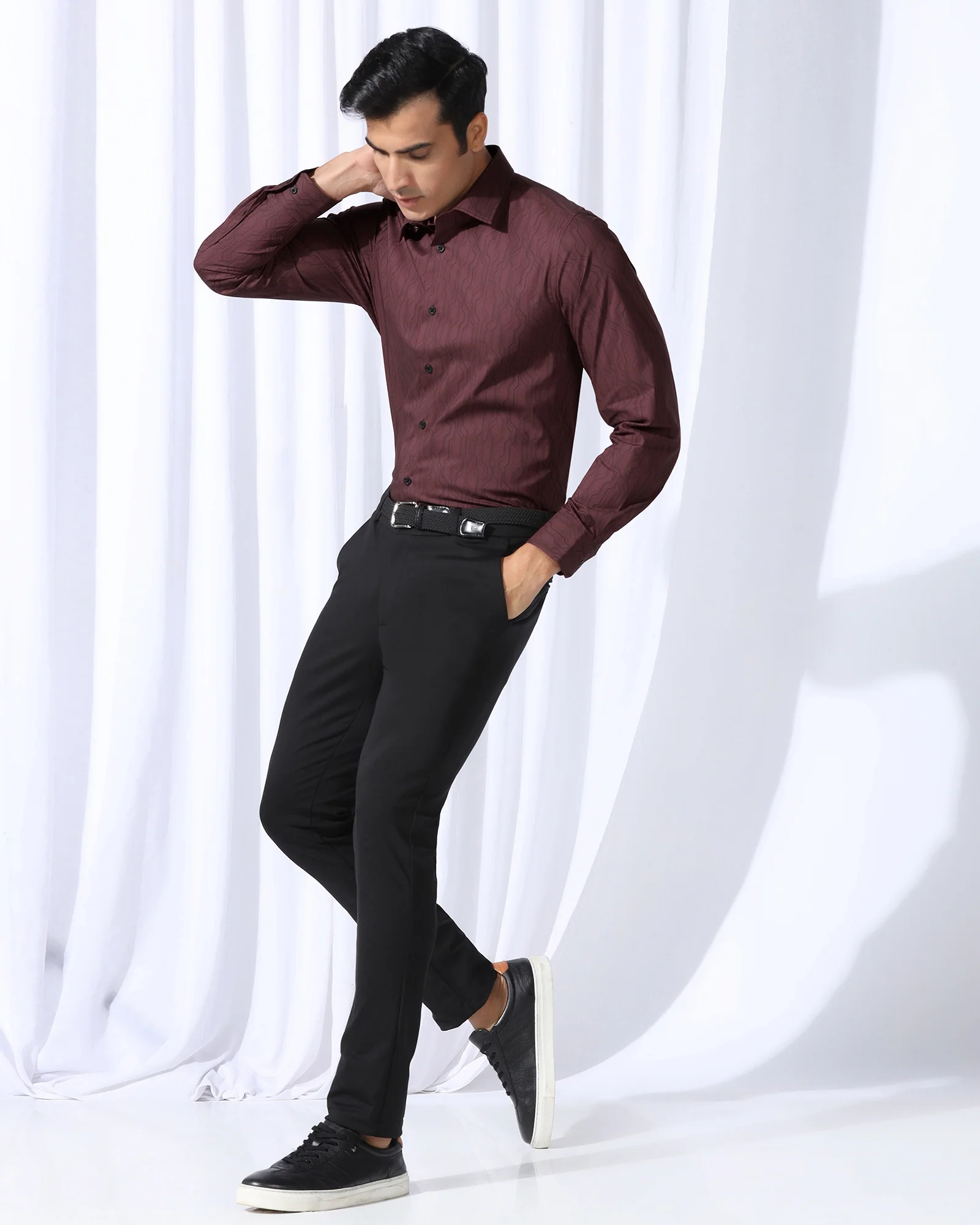 TechPro Formal Red Printed Shirt - Blade - Image 8