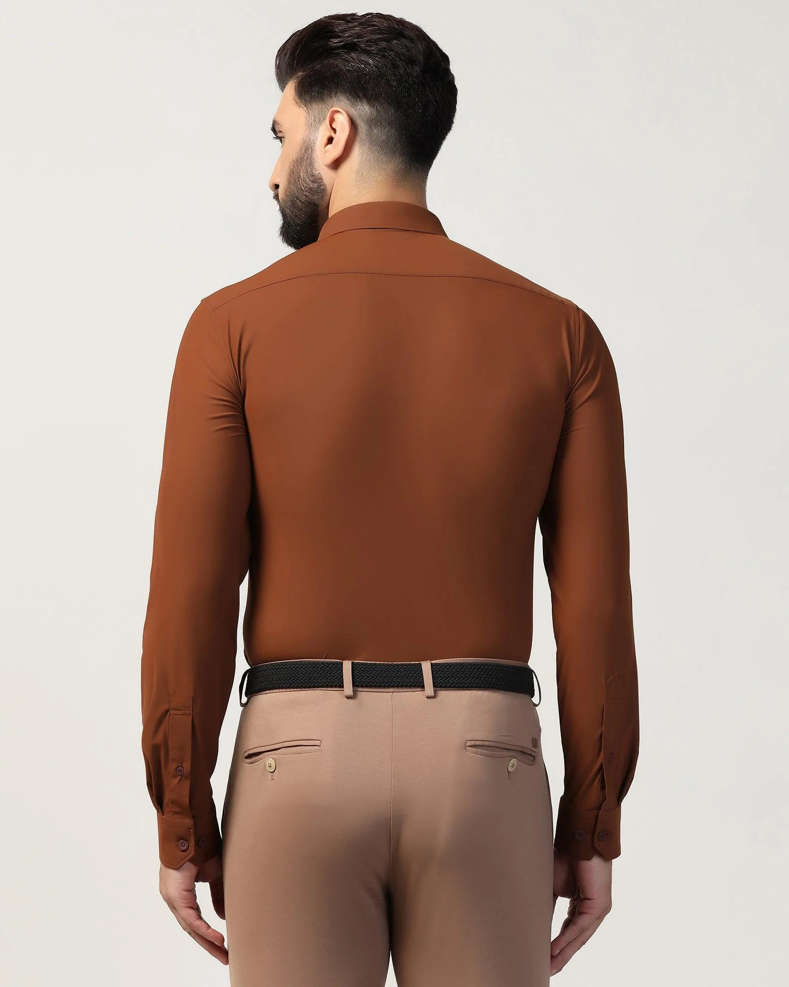 TechPro Formal Rust Solid Shirt - Zabka - Image 2