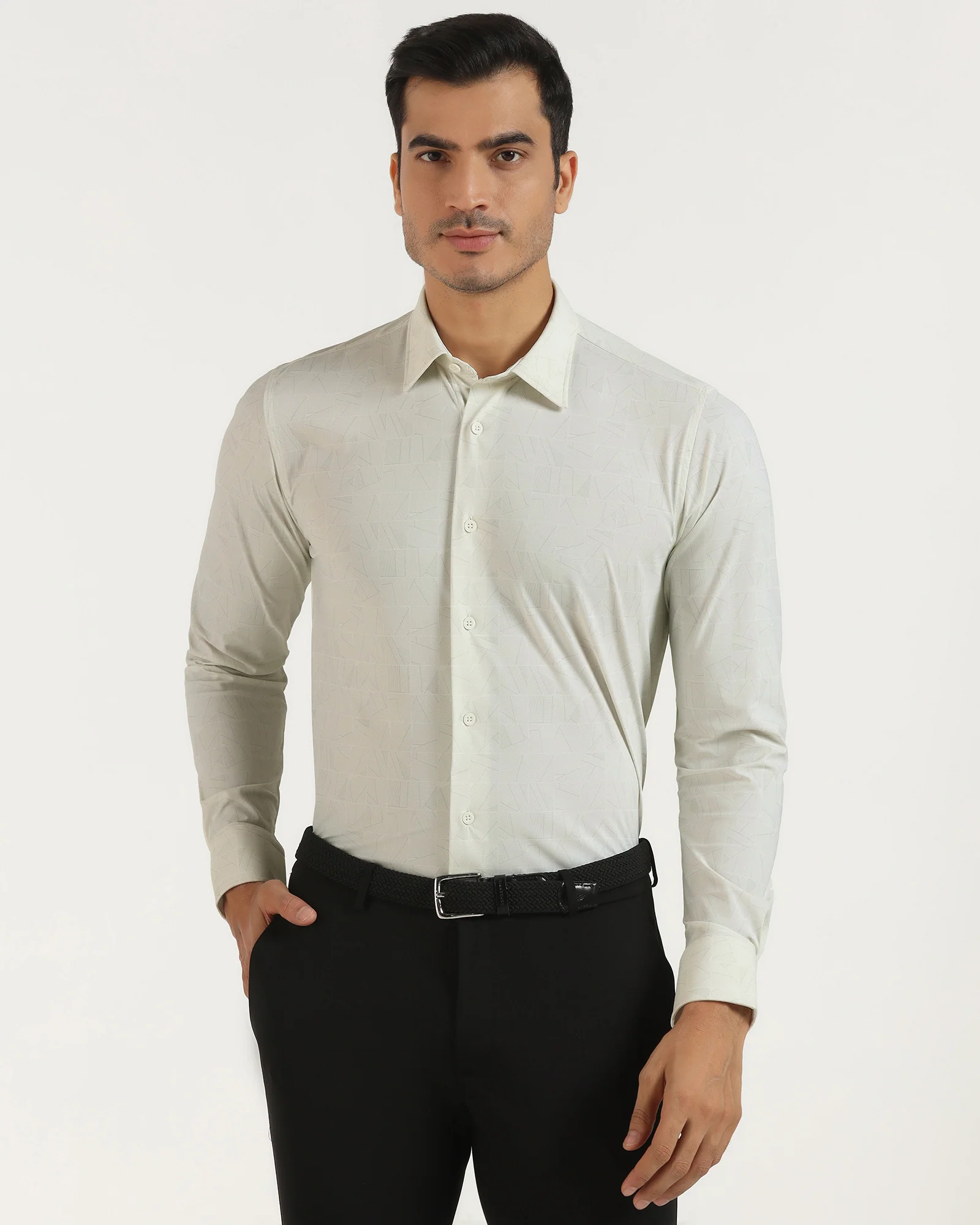 TechPro Formal White Printed Shirt - Kyler - Image 8