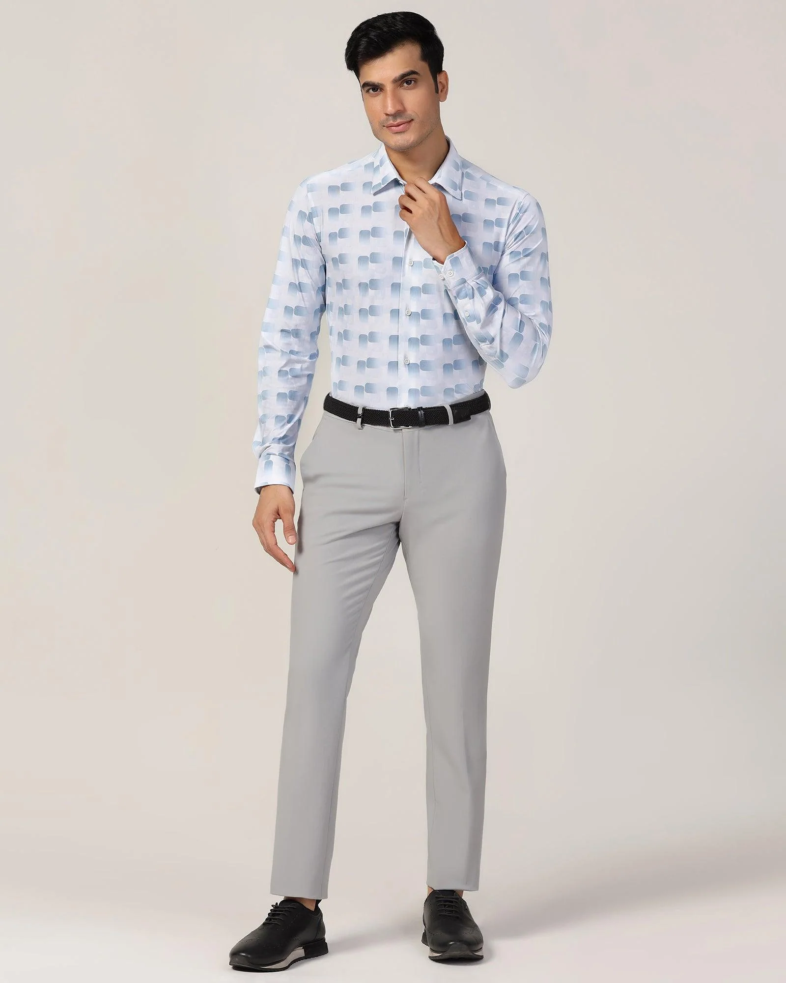 TechPro Formal White Printed Shirt - Tidal - Image 3