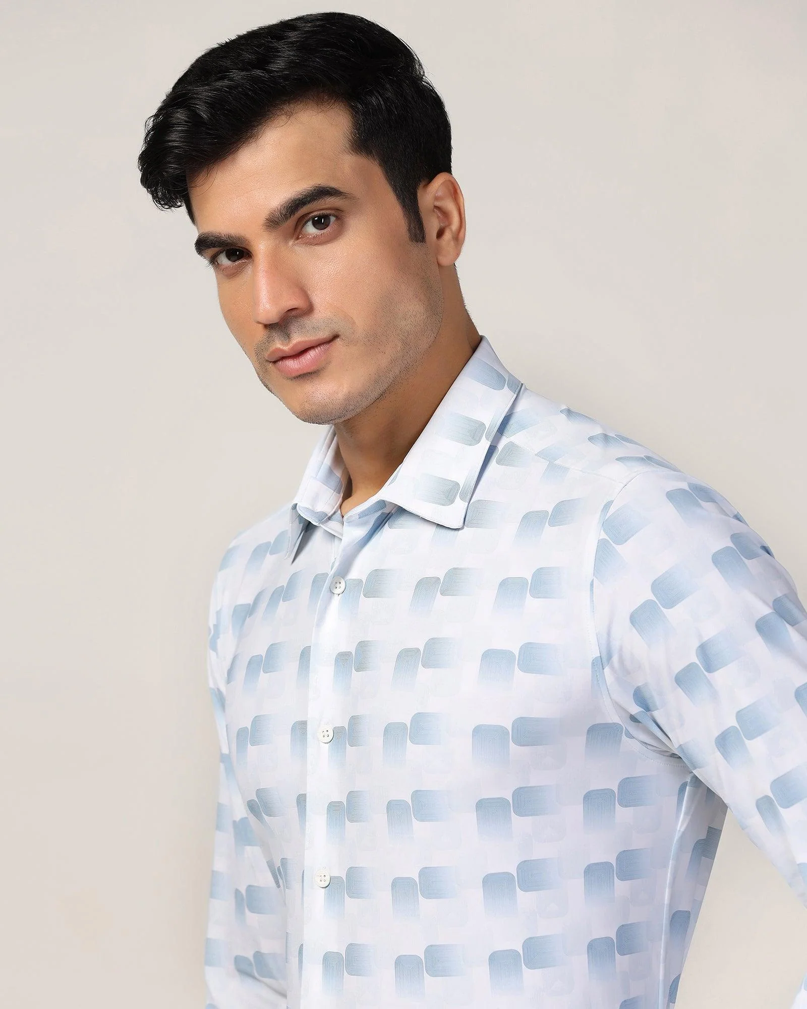 TechPro Formal White Printed Shirt - Tidal - Image 4
