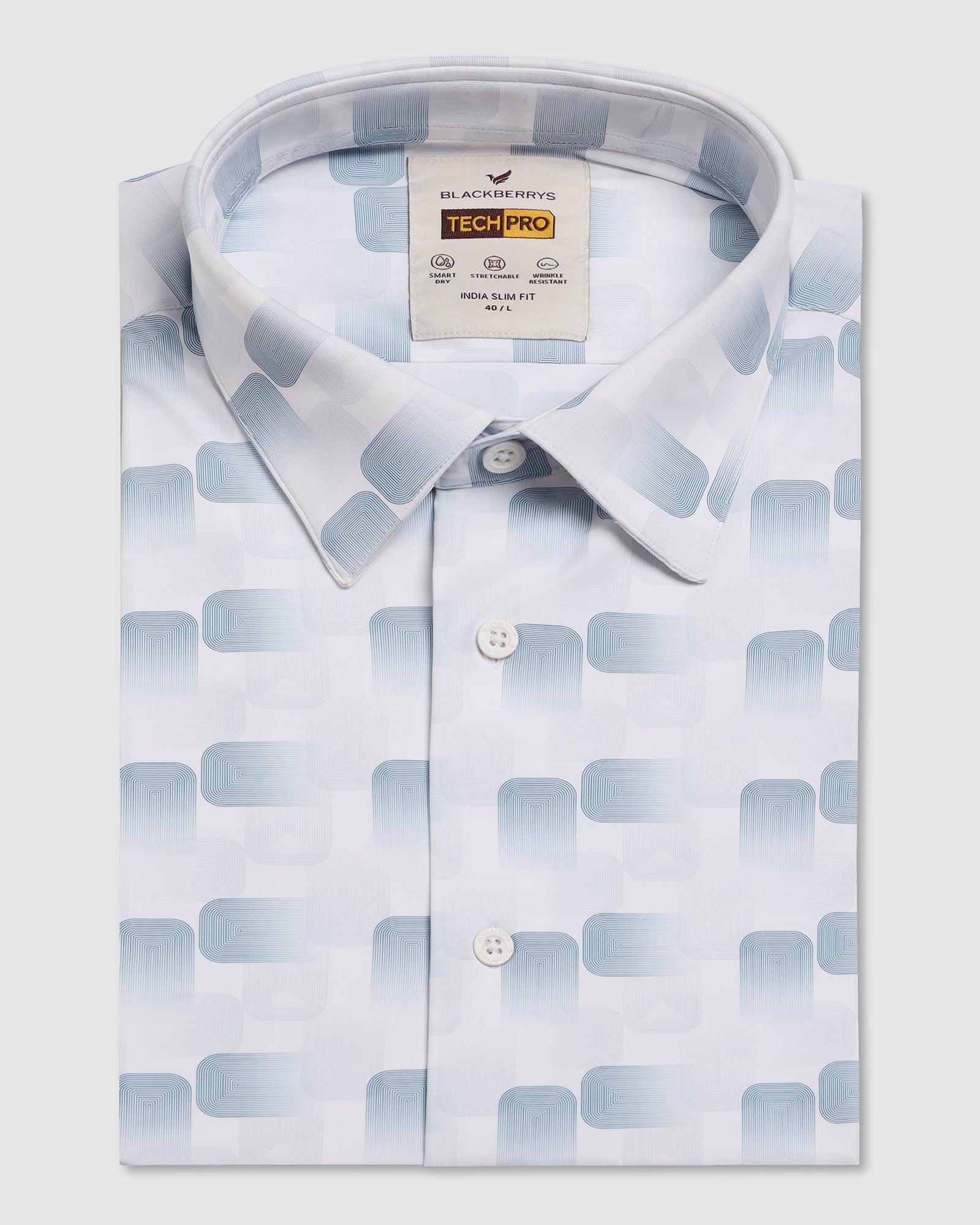 TechPro Formal White Printed Shirt - Tidal - Image 5