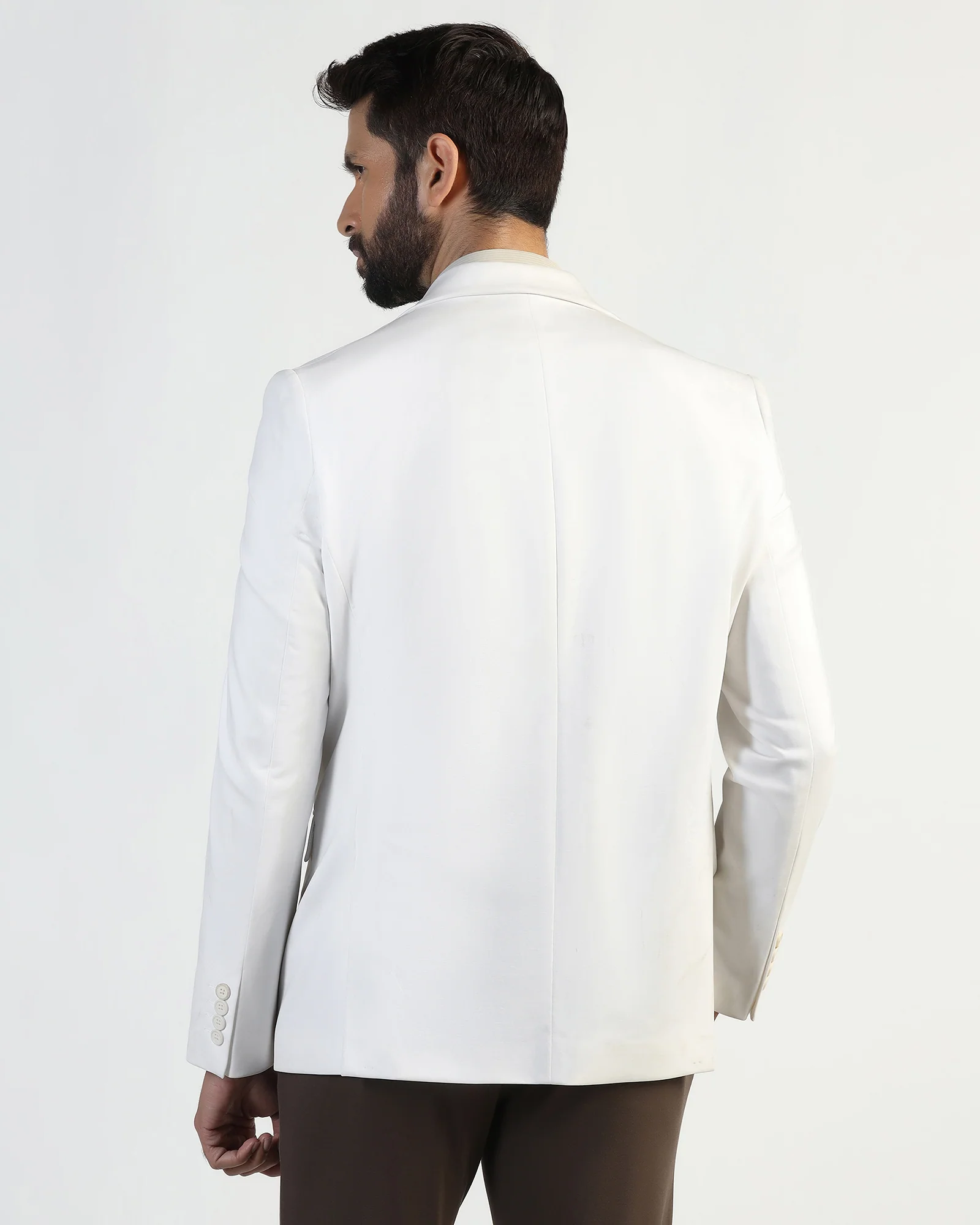 TechPro Formal White Solid Blazer - Explore - Image 2