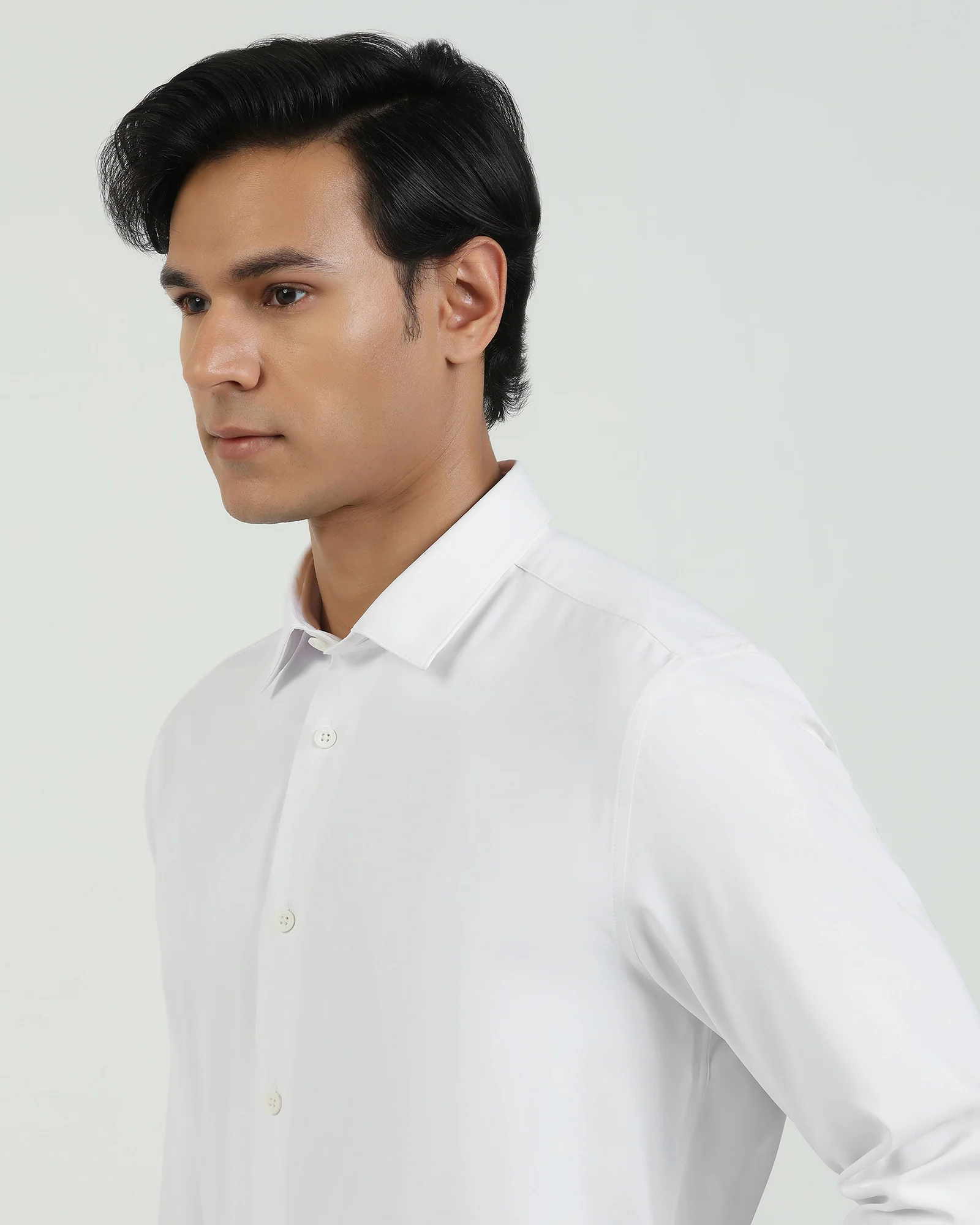 TechPro Formal White Solid Shirt - Greece - Image 4
