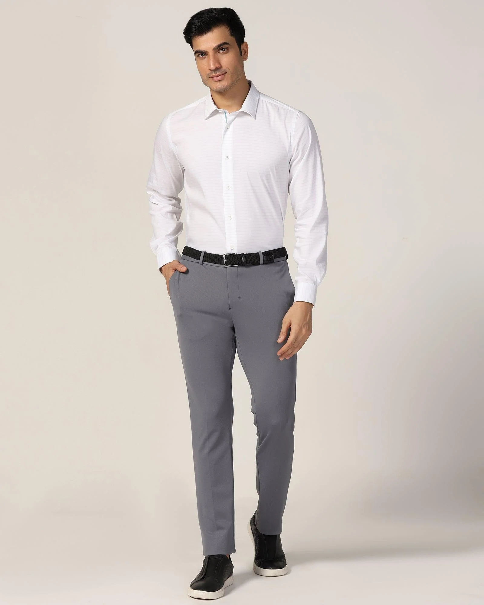 TechPro Formal White Solid Shirt - Theory - Image 3