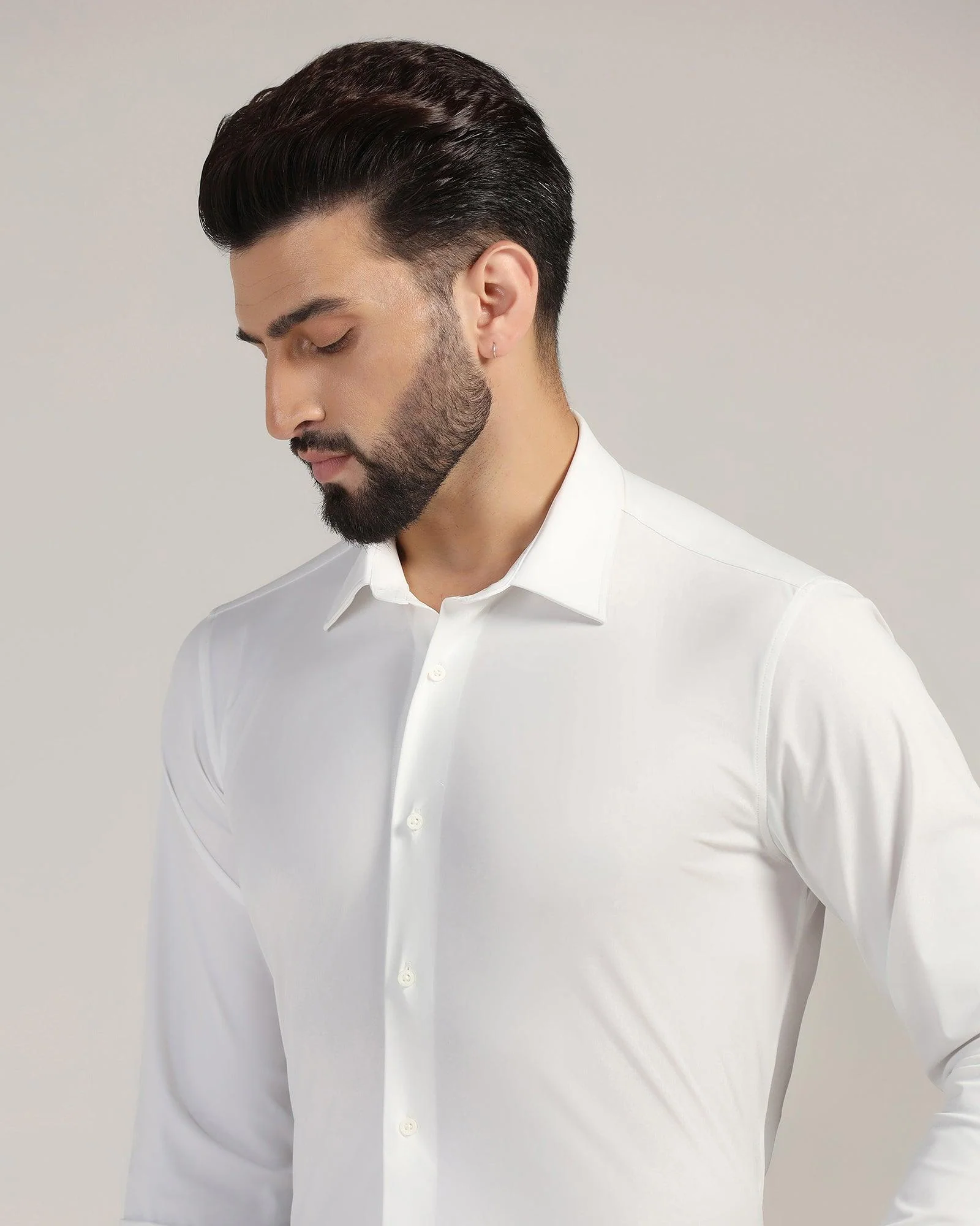 TechPro Formal White Solid Shirt - Zabka - Image 4