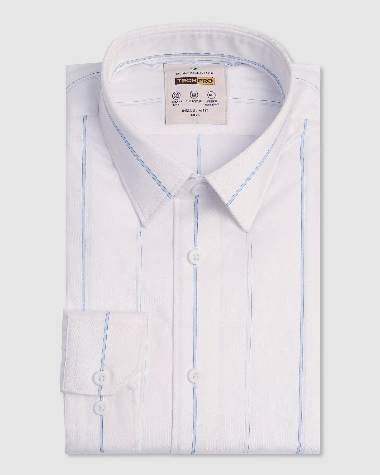 TechPro Formal White Stripe Shirt - Saget - Image 5