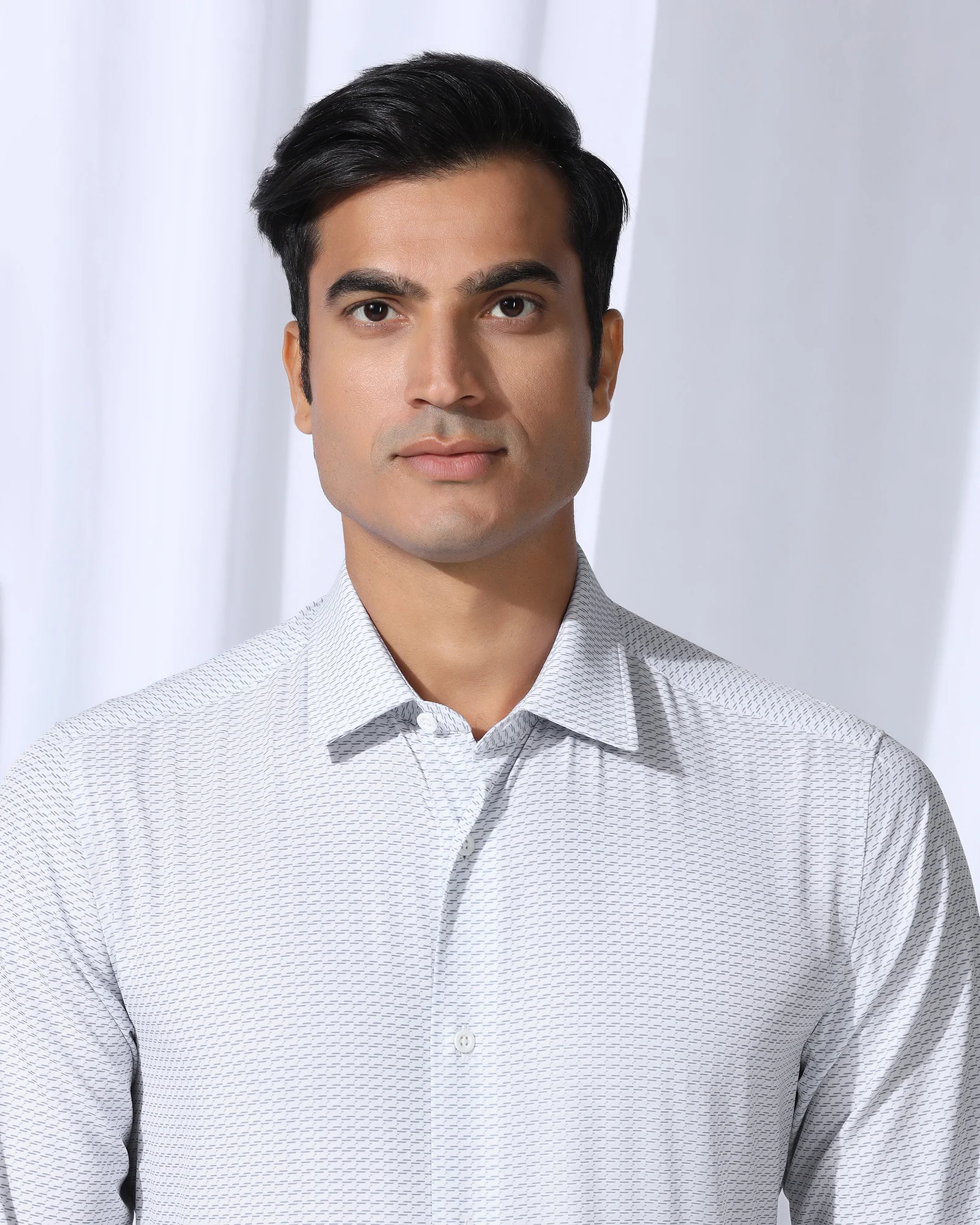 TechPro Formal White Printed Shirt - Ivan - Image 4