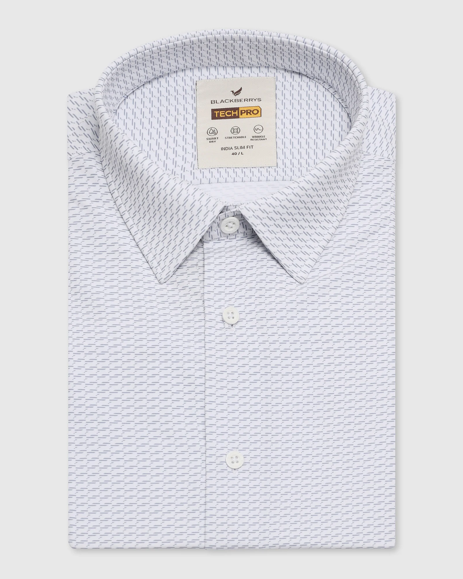 TechPro Formal White Printed Shirt - Ivan - Image 5