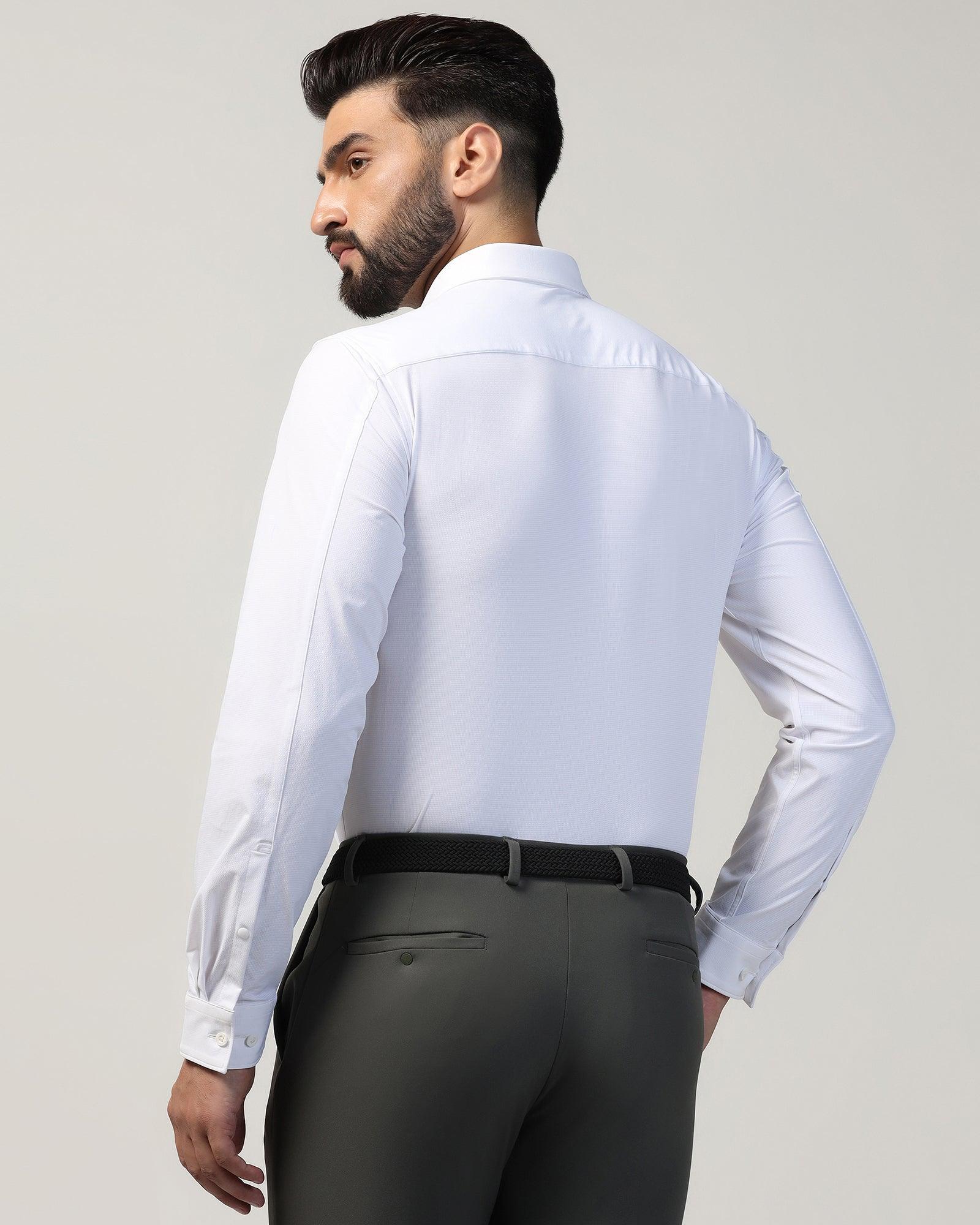 TechPro Formal White Textured Shirt - Poxet - Image 2