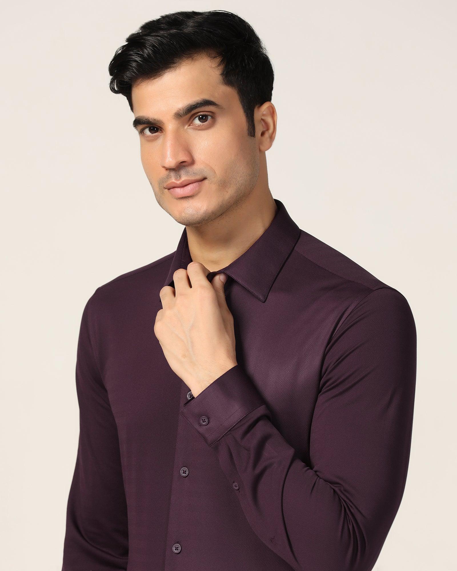 TechPro Formal Wine Stripe Shirt - Keish - Image 4