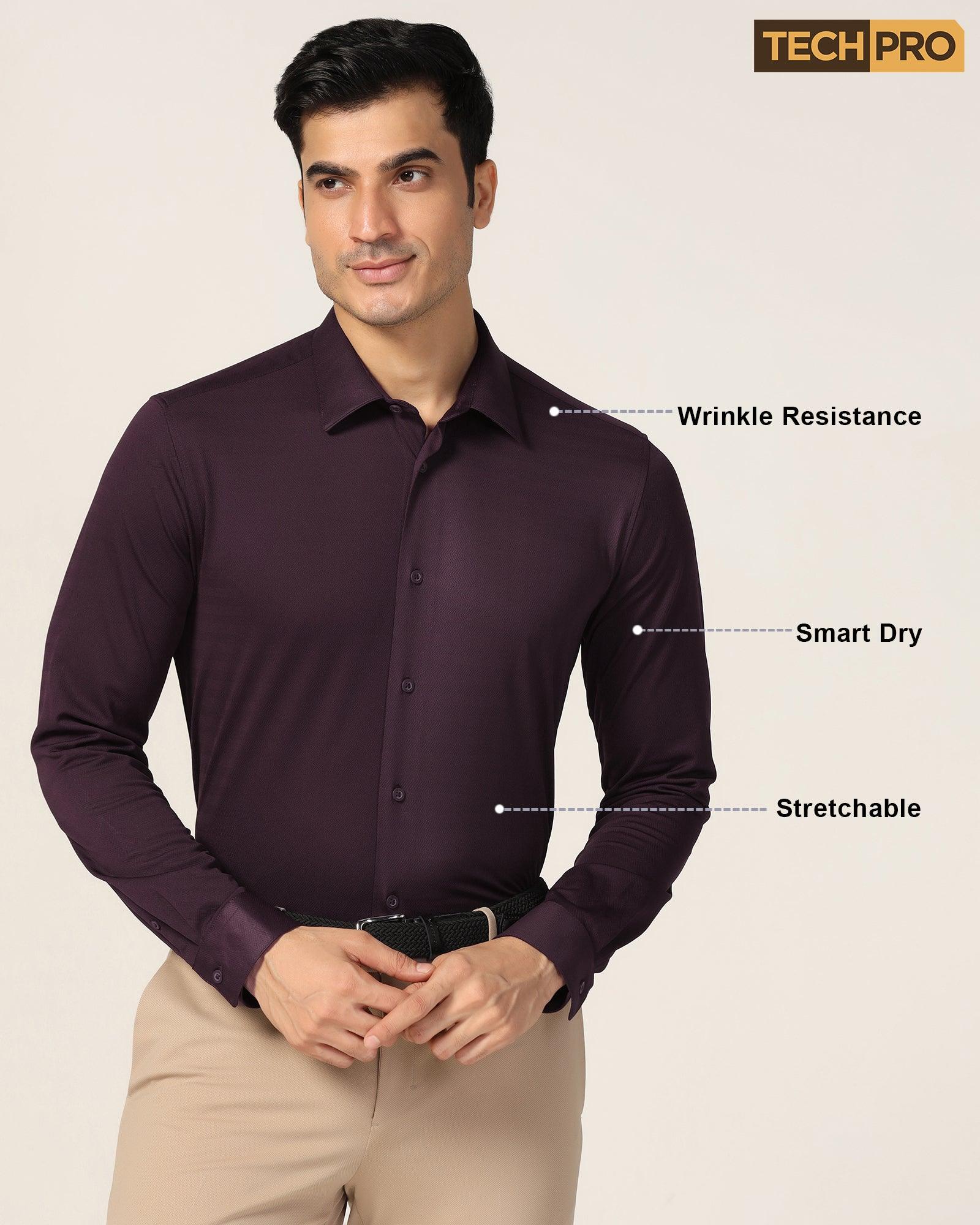 TechPro Formal Wine Stripe Shirt - Keish - Image 9