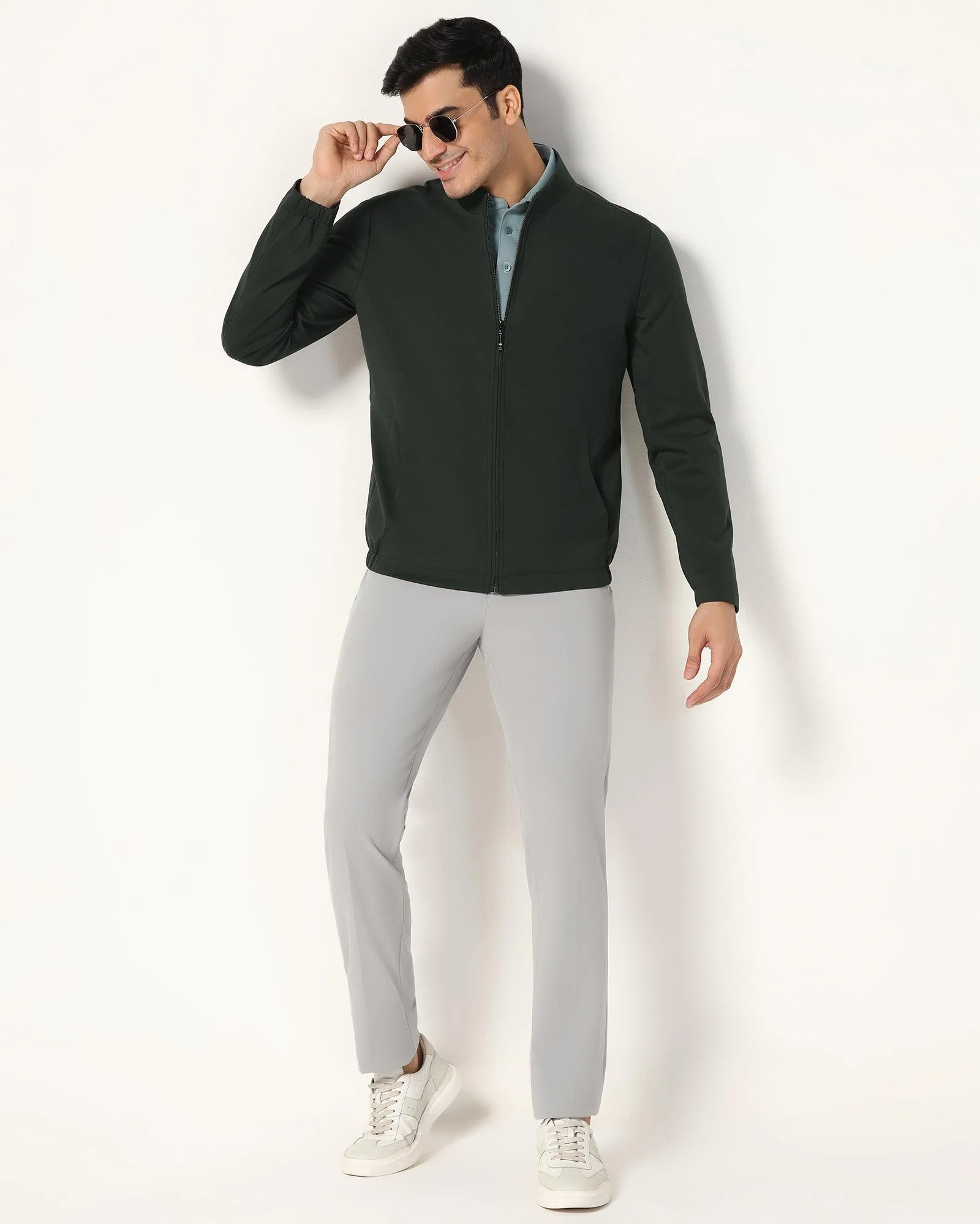 TechPro Green Solid Zipper Jacket - Ioniq - Image 4