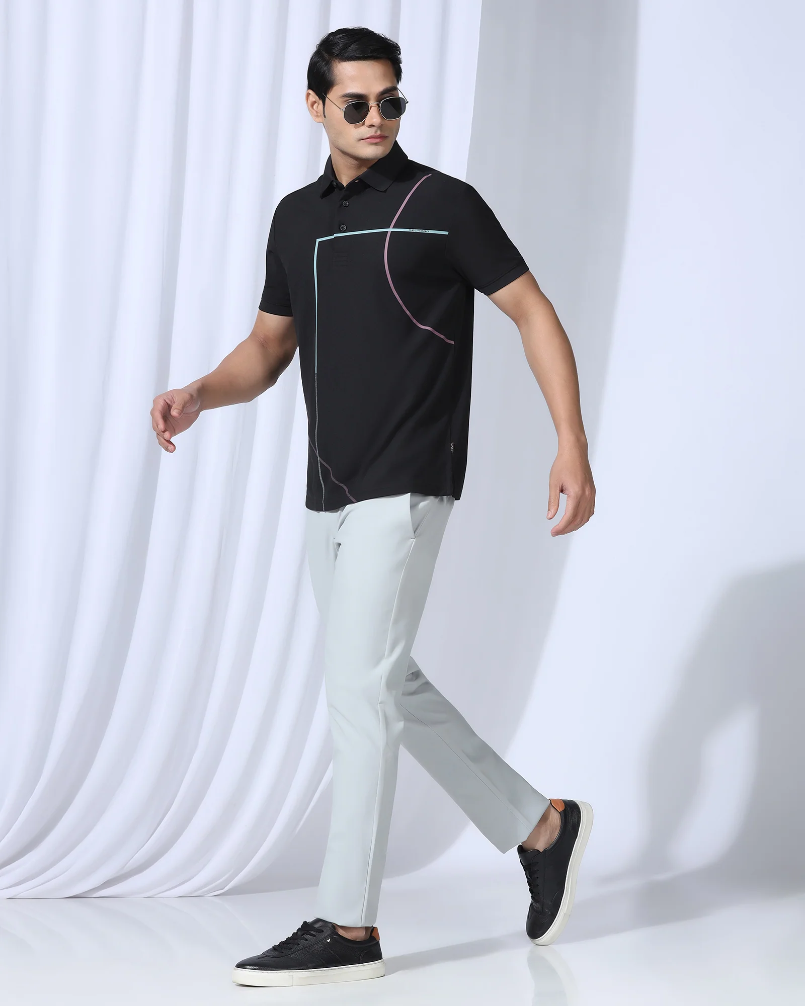 TechPro Polo Black Printed T-Shirt - Techno - Image 7
