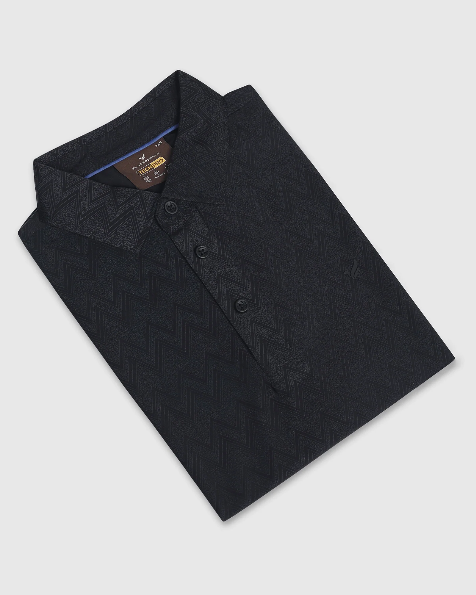 TechPro Polo Black Textured T-Shirt - Molar - Image 5