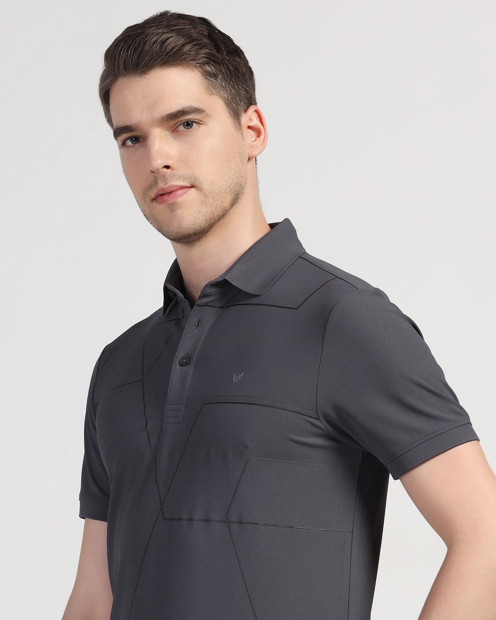 TechPro Polo Charcoal Grey Printed T-Shirt - Crocs - Image 4