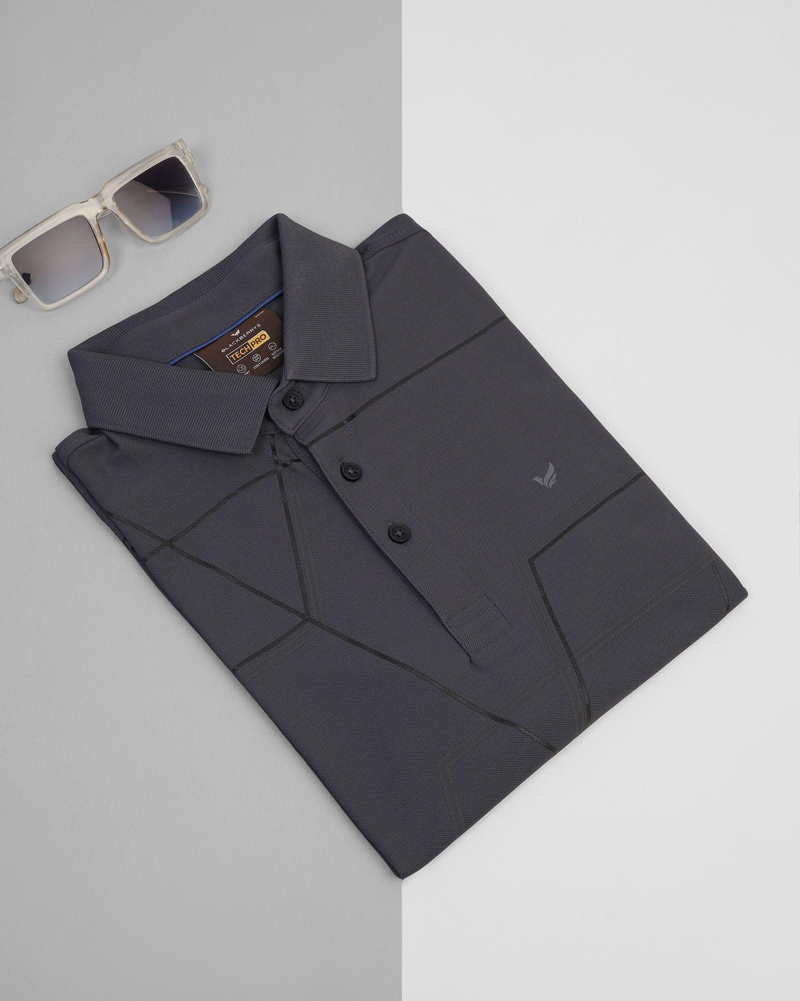 TechPro Polo Charcoal Grey Printed T-Shirt - Crocs - Image 5