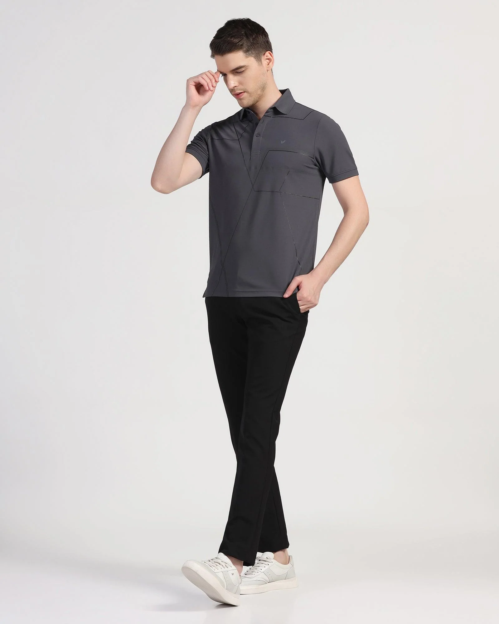 TechPro Polo Charcoal Grey Printed T-Shirt - Crocs - Image 6