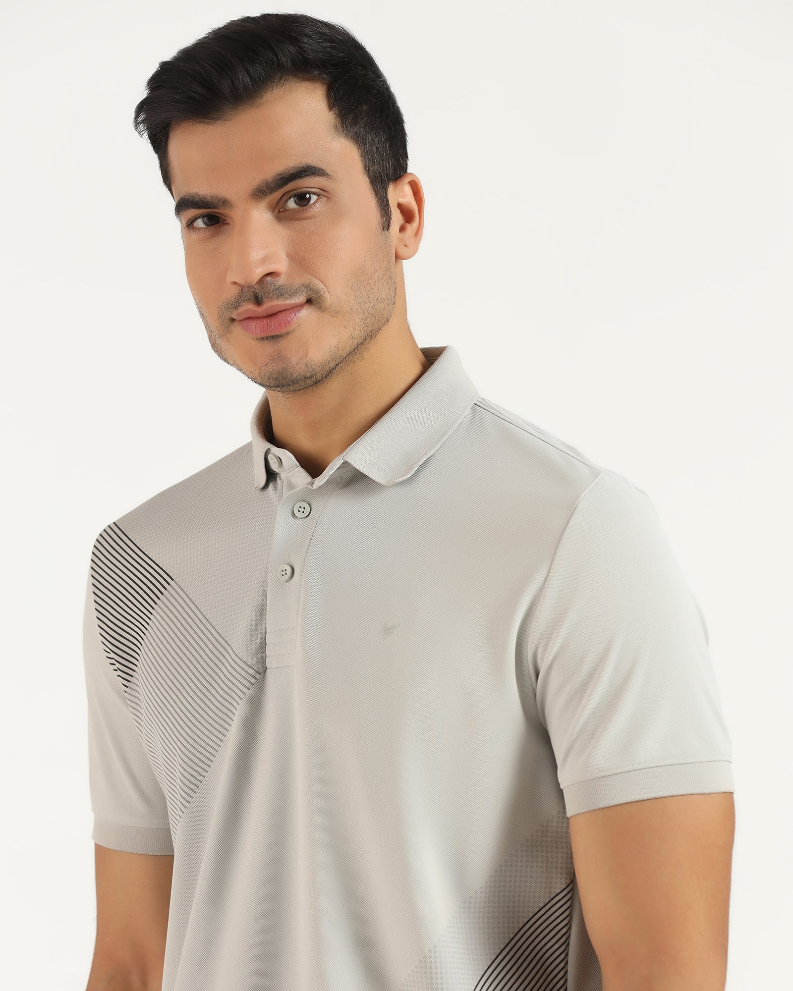 TechPro Polo Grey Printed T-Shirt - Walk - Image 4