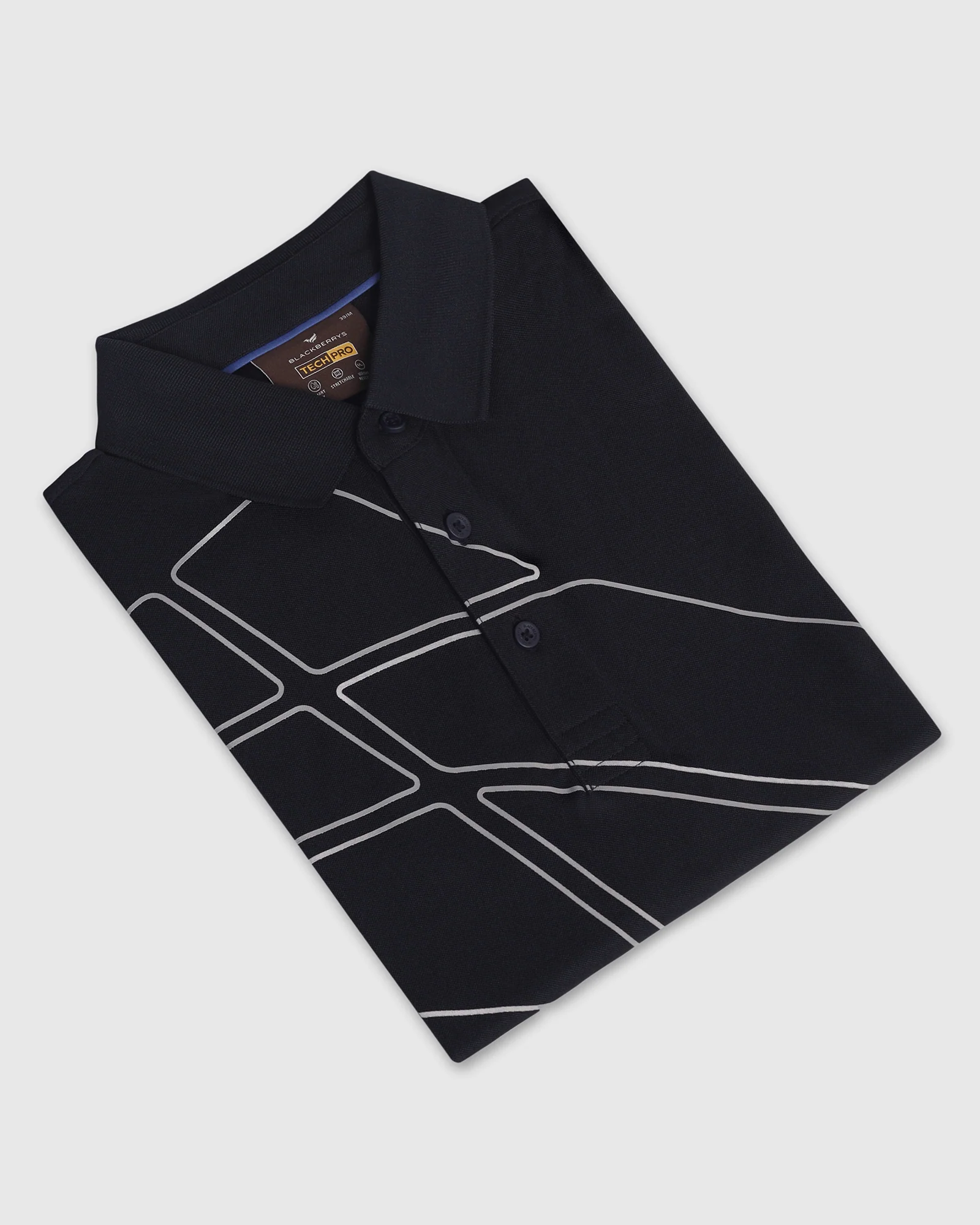TechPro Polo Navy Printed T-Shirt - Slash - Image 5
