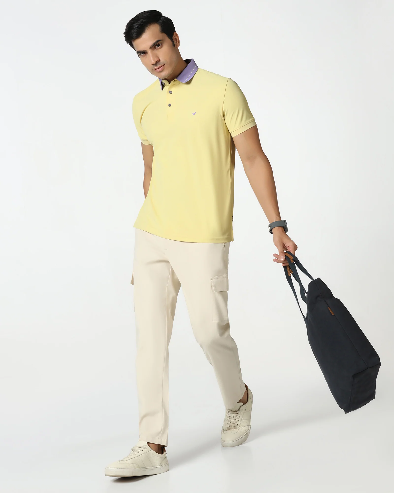 TechPro Polo Powder Yellow Solid T-Shirt - Terra - Image 8