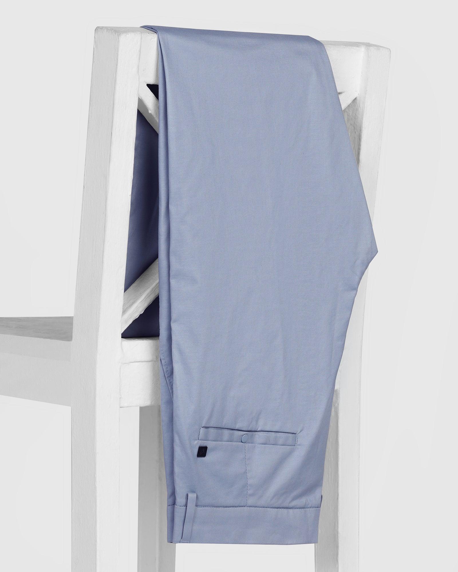 TechPro Slim Comfort B-95 Casual Blue & Grey Solid Khakis - Andros - Image 5