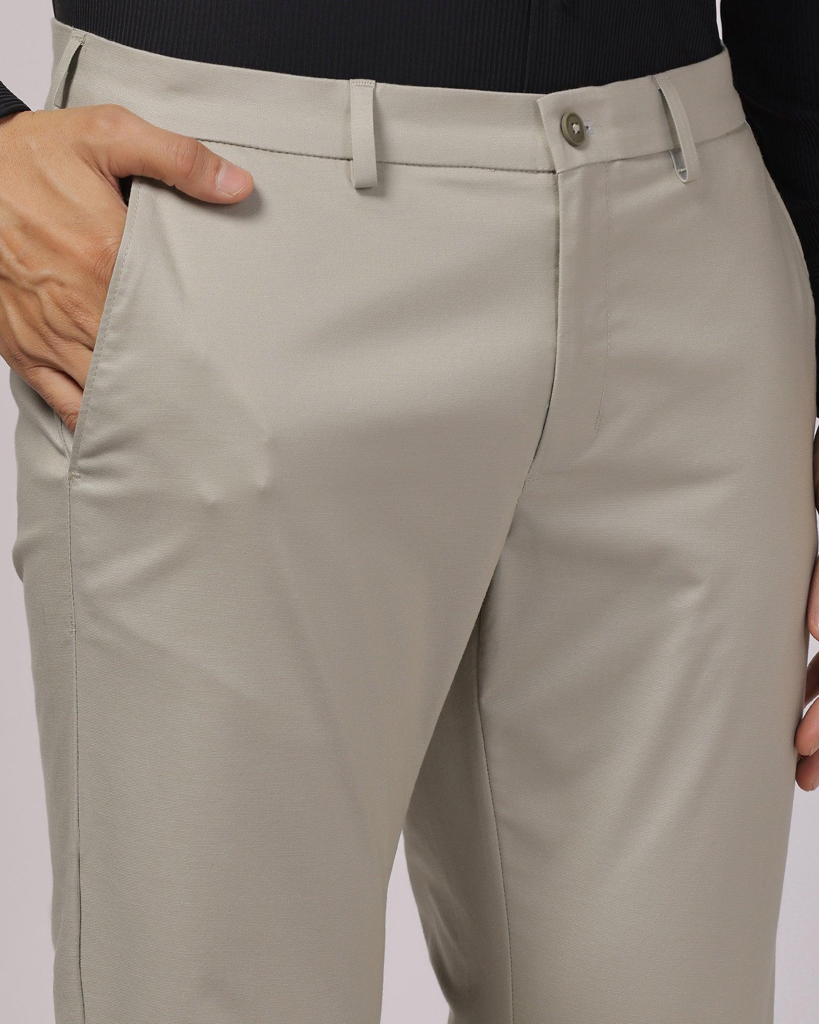 TechPro Slim Comfort B-95 Casual Light Olive Solid Khakis - Andros - Image 4