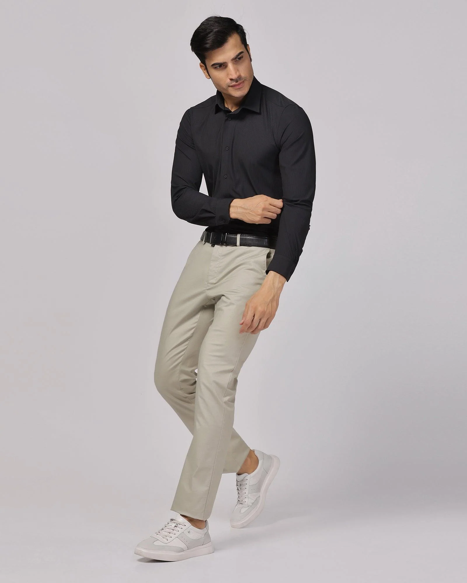 TechPro Slim Comfort B-95 Casual Light Olive Solid Khakis - Andros - Image 6