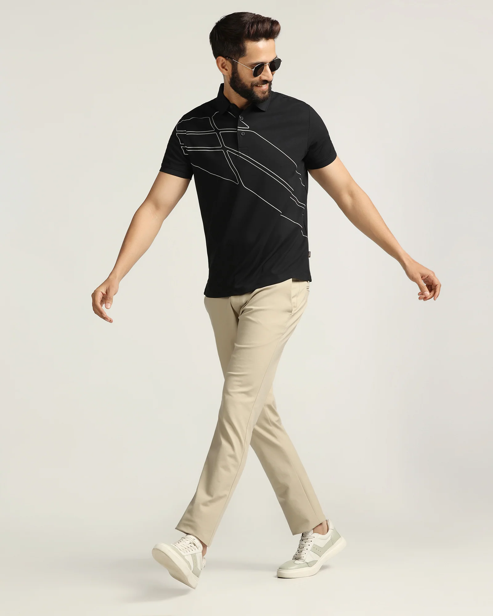 TechPro Slim Fit B-91 Casual Beige Solid Khakis - Ziea - Image 7