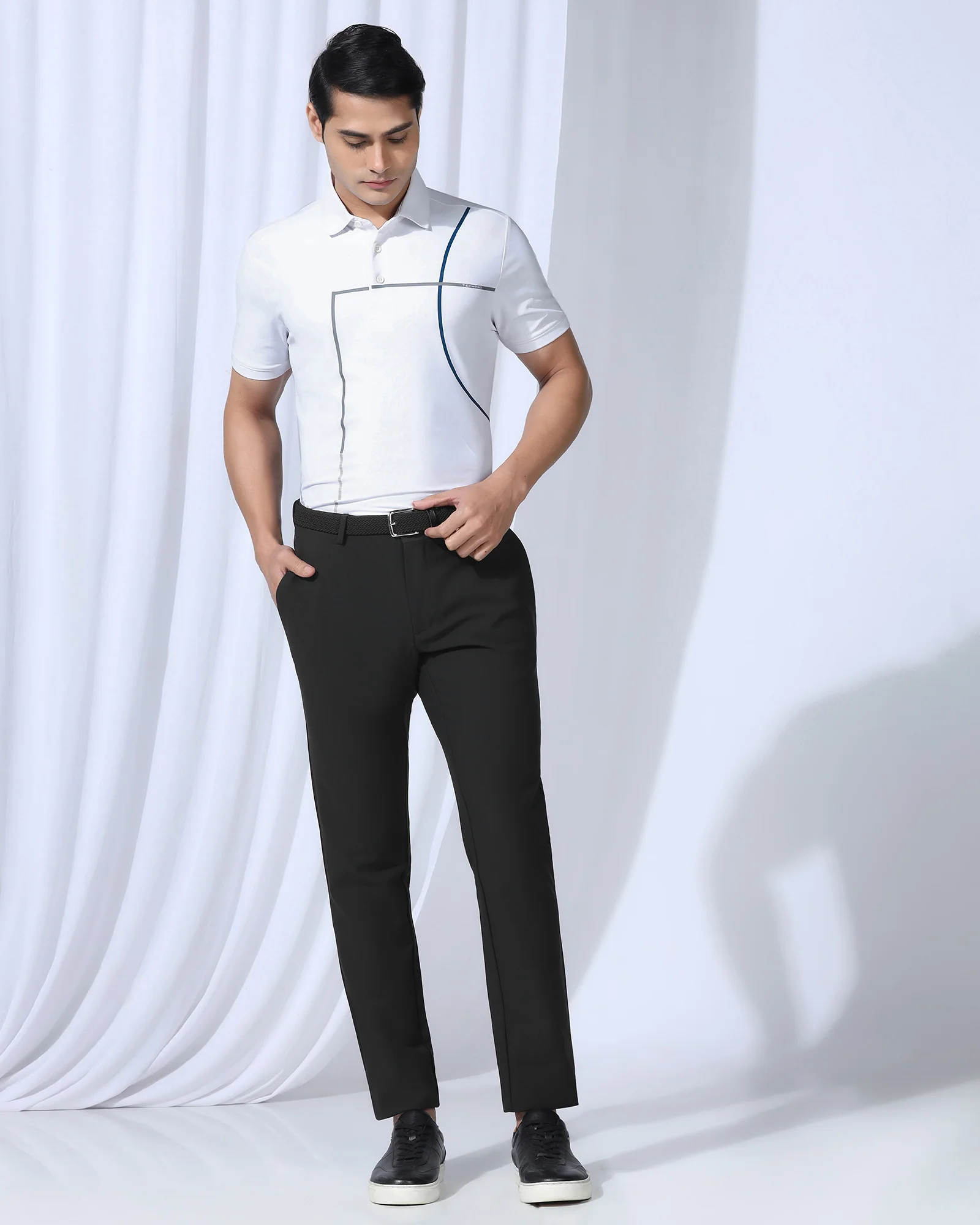 TechPro Slim Fit B-91 Casual Black Solid Khakis - Gary - Image 8