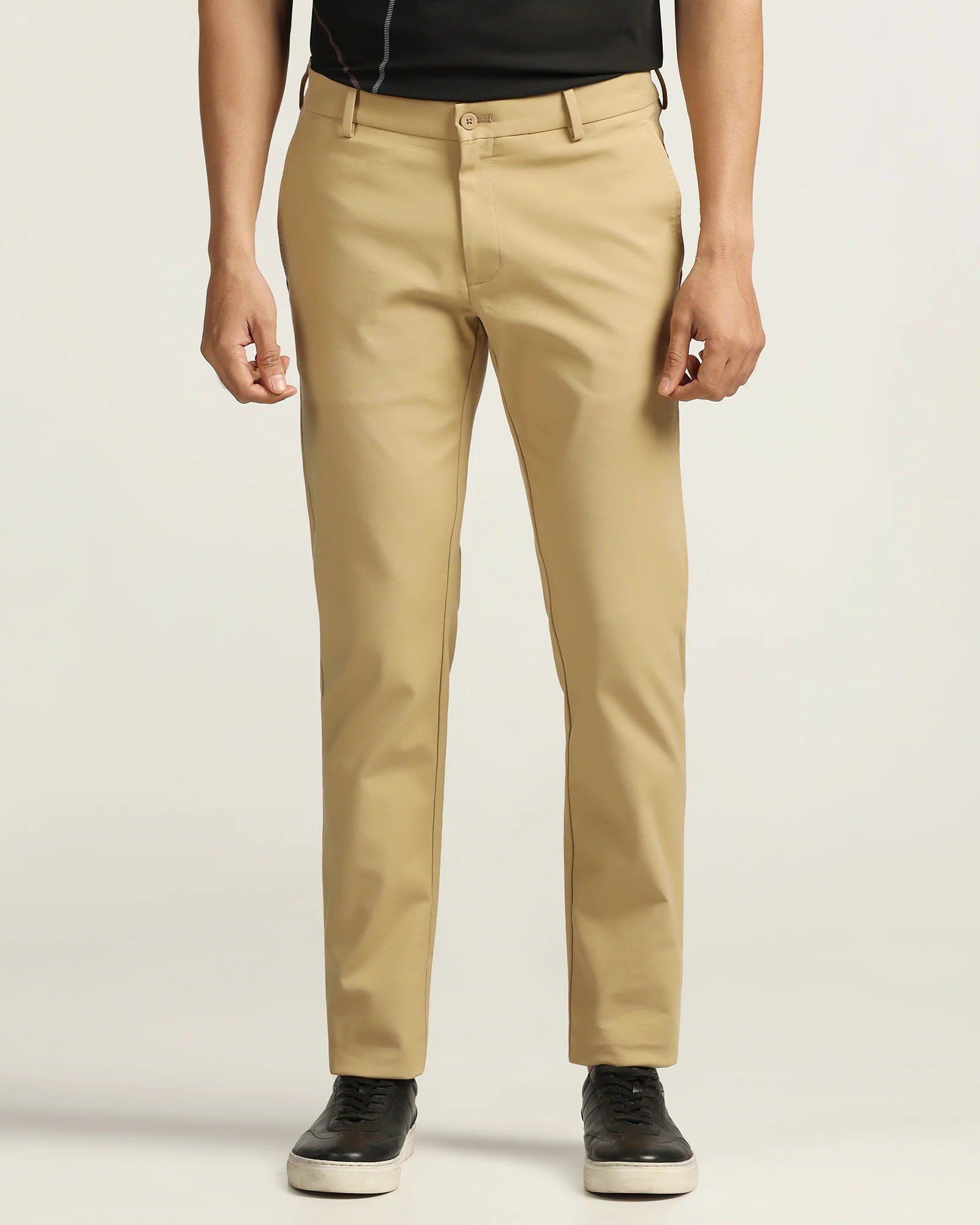 TechPro Slim Fit B-91 Casual Khaki Solid Khakis - Sandy - Image 3