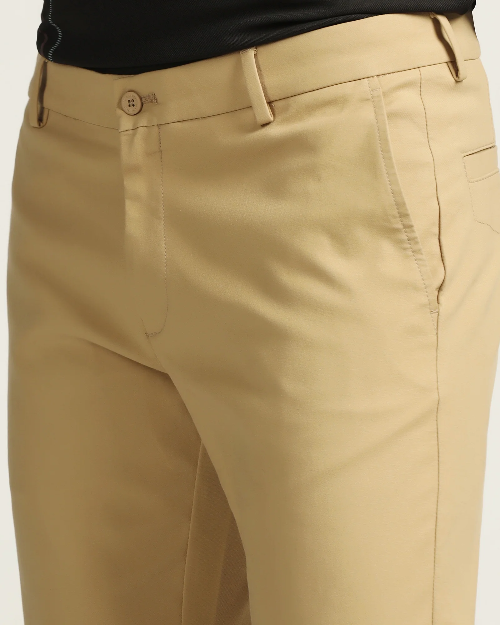 TechPro Slim Fit B-91 Casual Khaki Solid Khakis - Sandy - Image 4