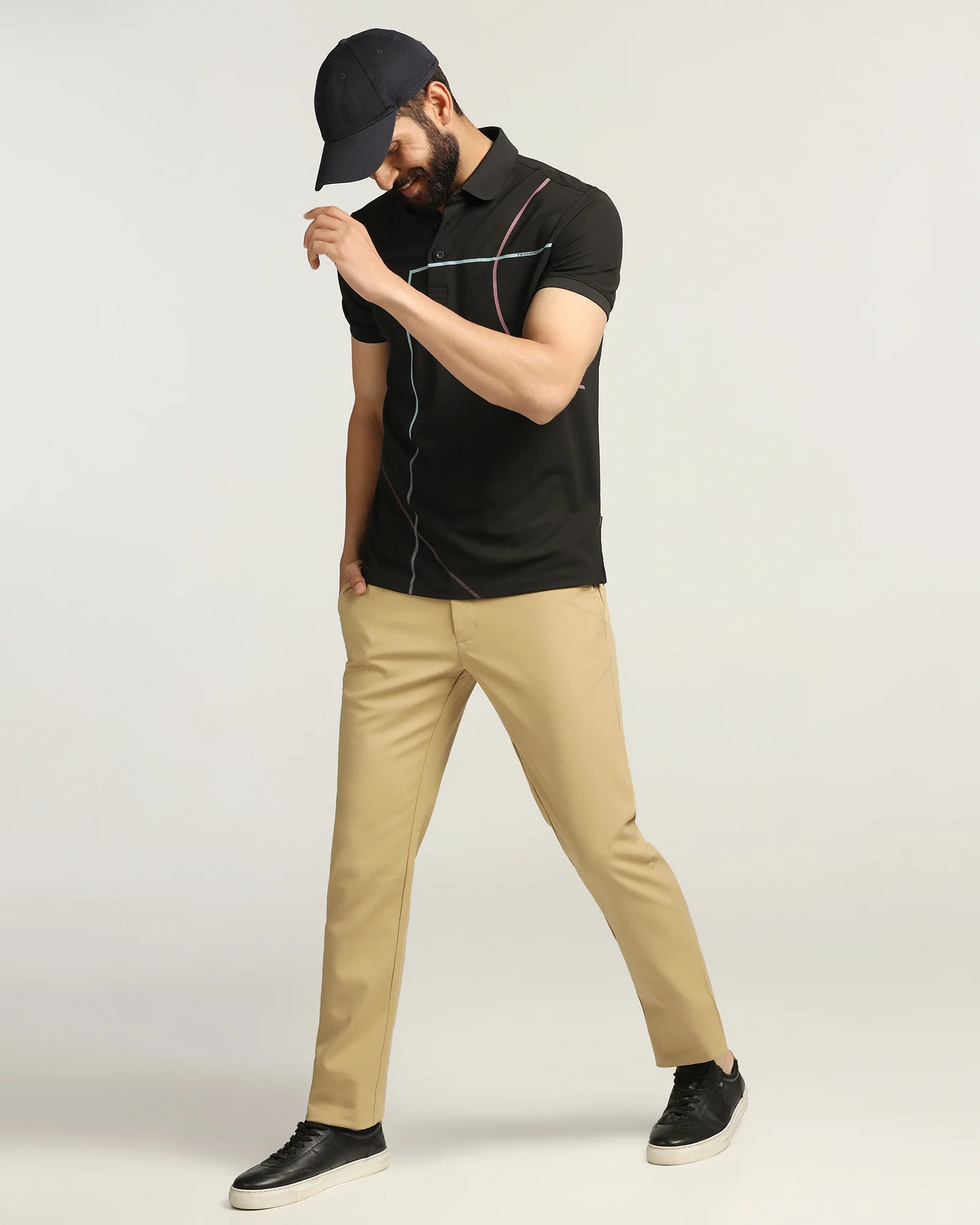 TechPro Slim Fit B-91 Casual Khaki Solid Khakis - Sandy - Image 7