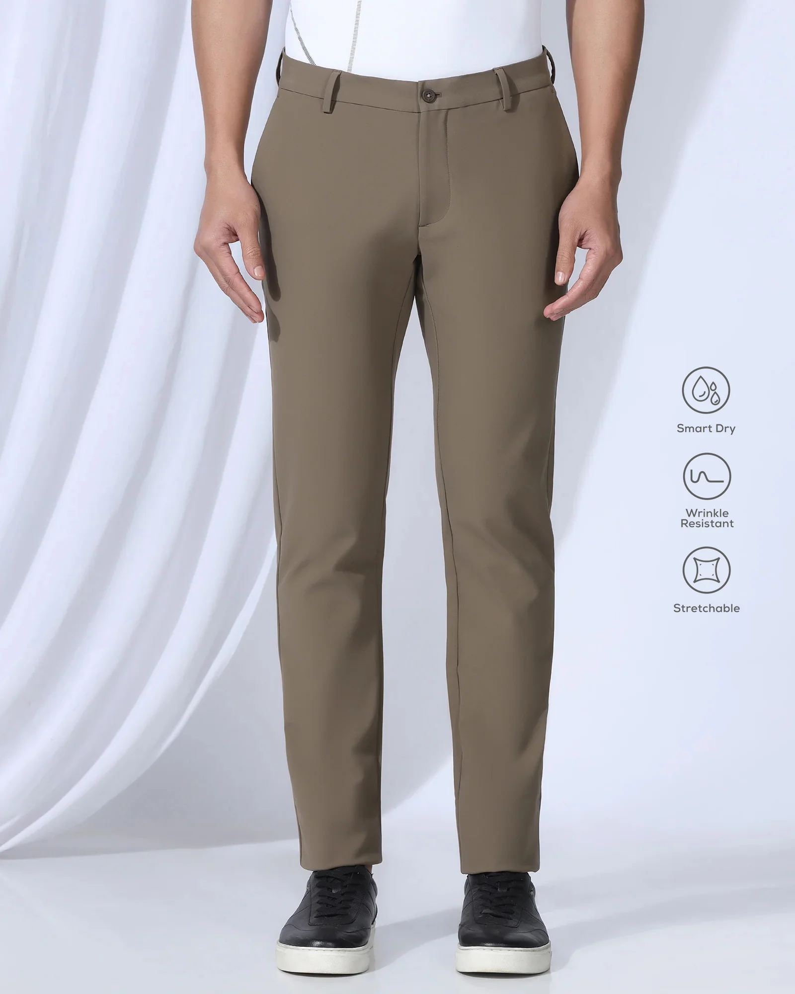 TechPro Slim Fit B-91 Casual Mouse Solid Khakis - Gary - Image 3