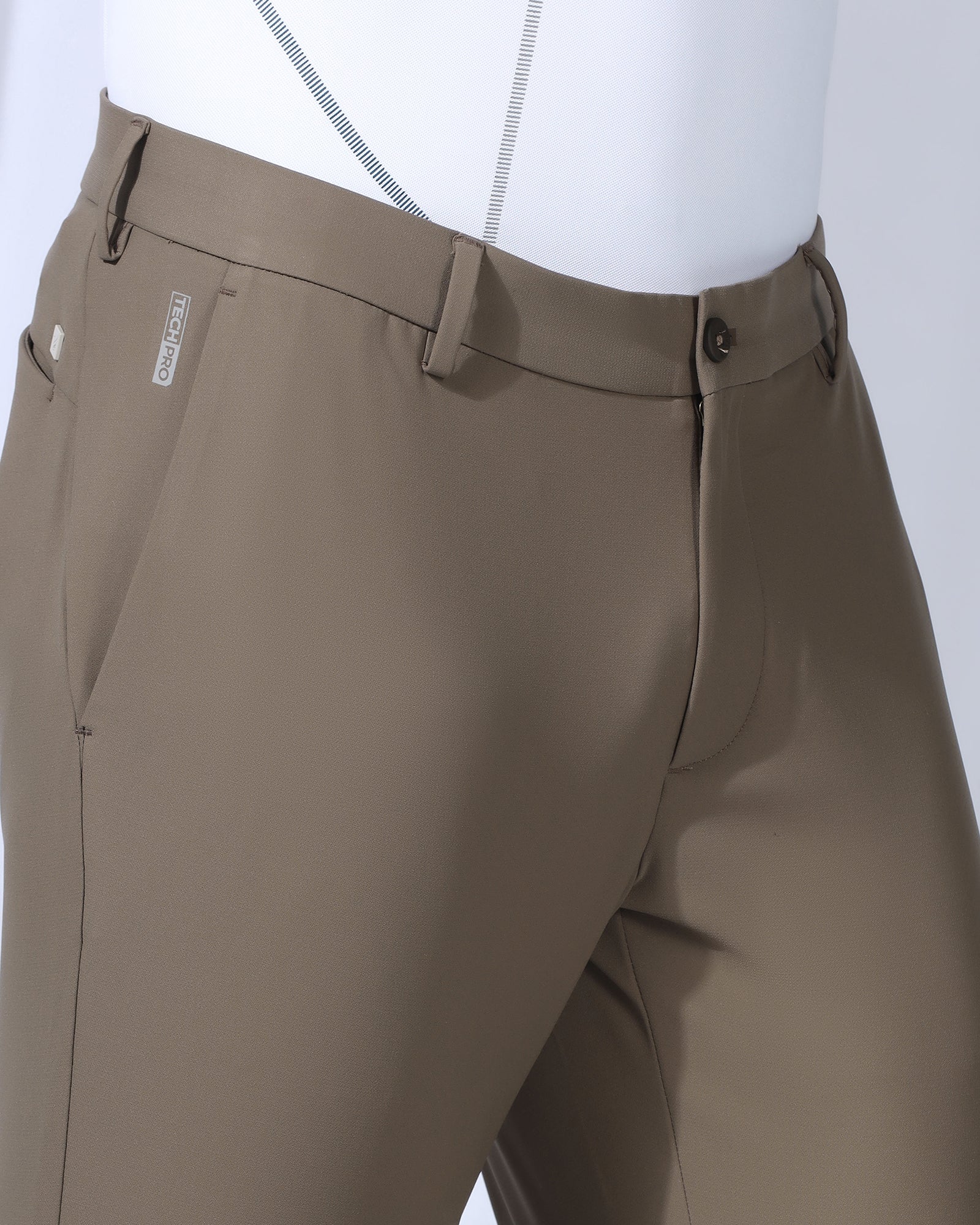 TechPro Slim Fit B-91 Casual Mouse Solid Khakis - Gary - Image 4