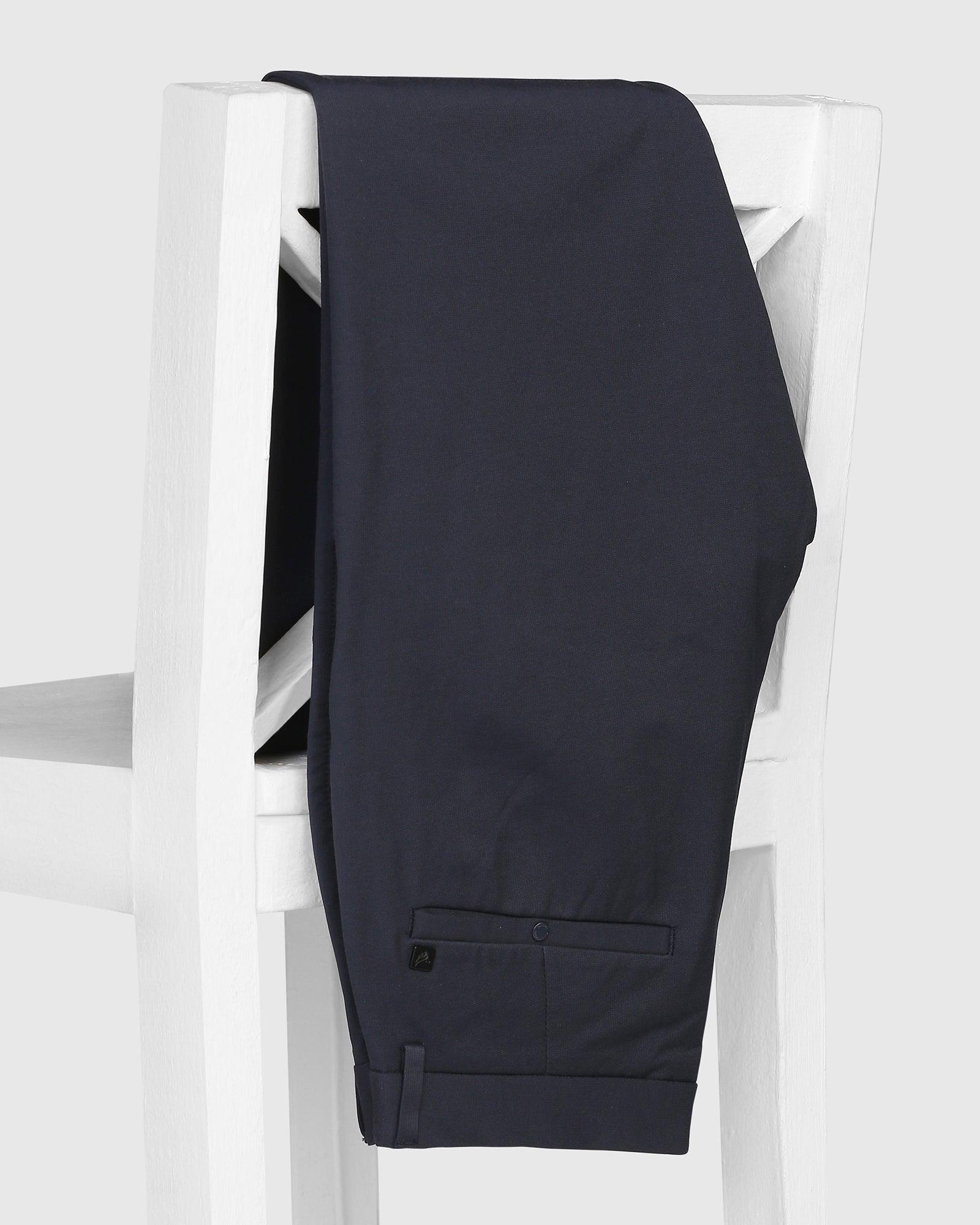 TechPro Slim Fit B-91 Casual Navy Solid Khakis - Borros - Image 5