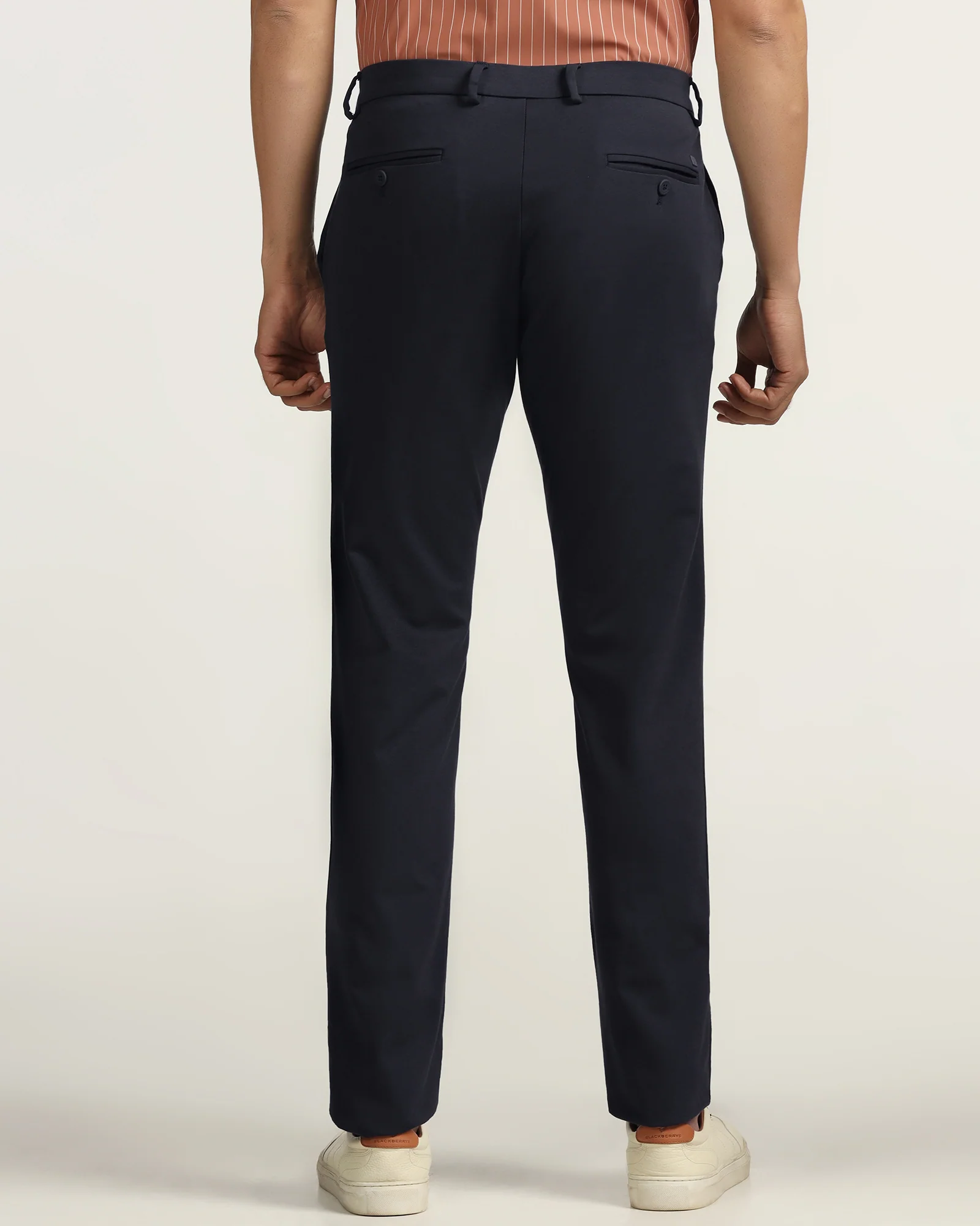 TechPro Slim Fit B-91 Casual Navy Solid Khakis - Ziea - Image 2