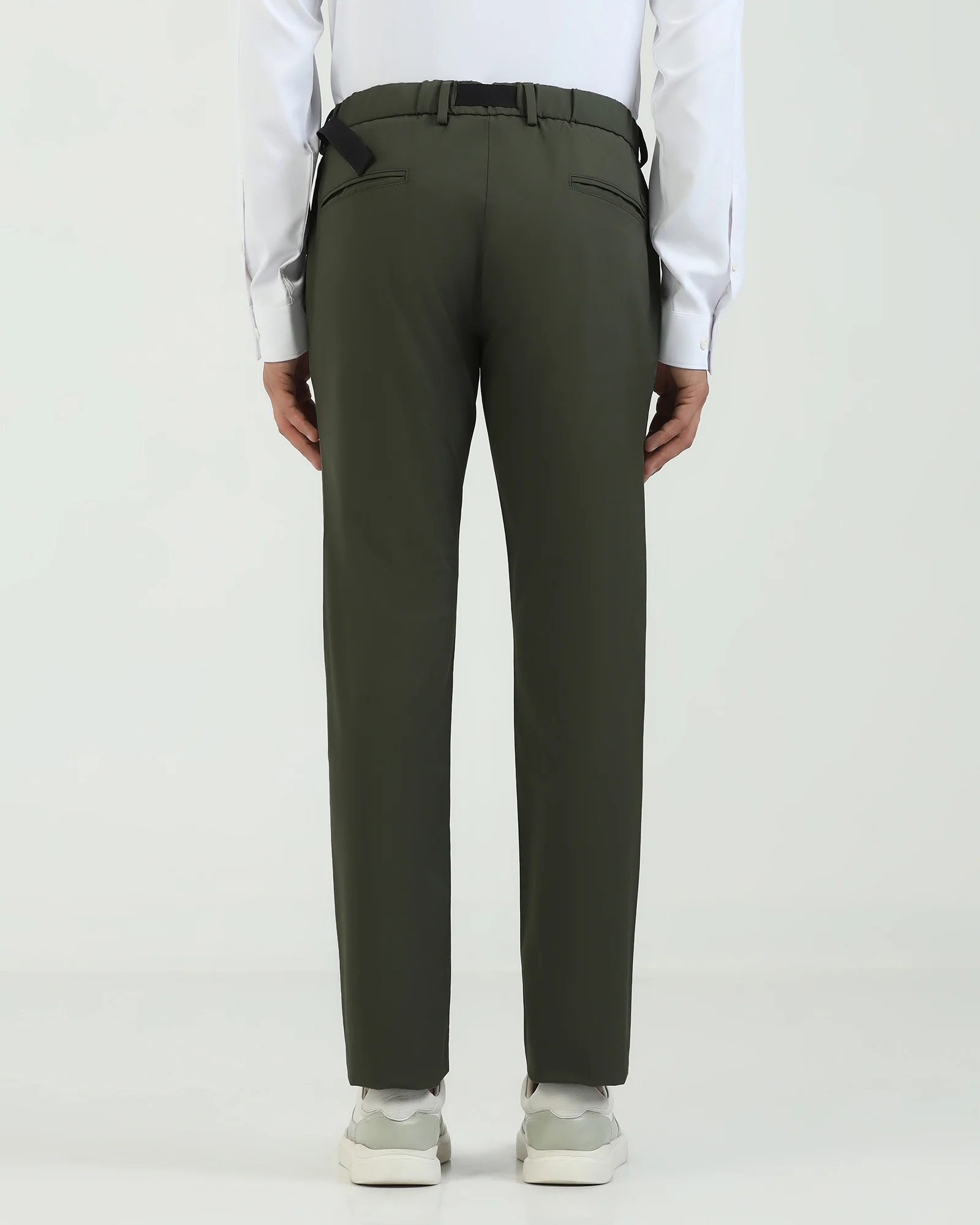 TechPro Slim Fit B-91 Casual Olive Solid Khakis - Kyle - Image 2